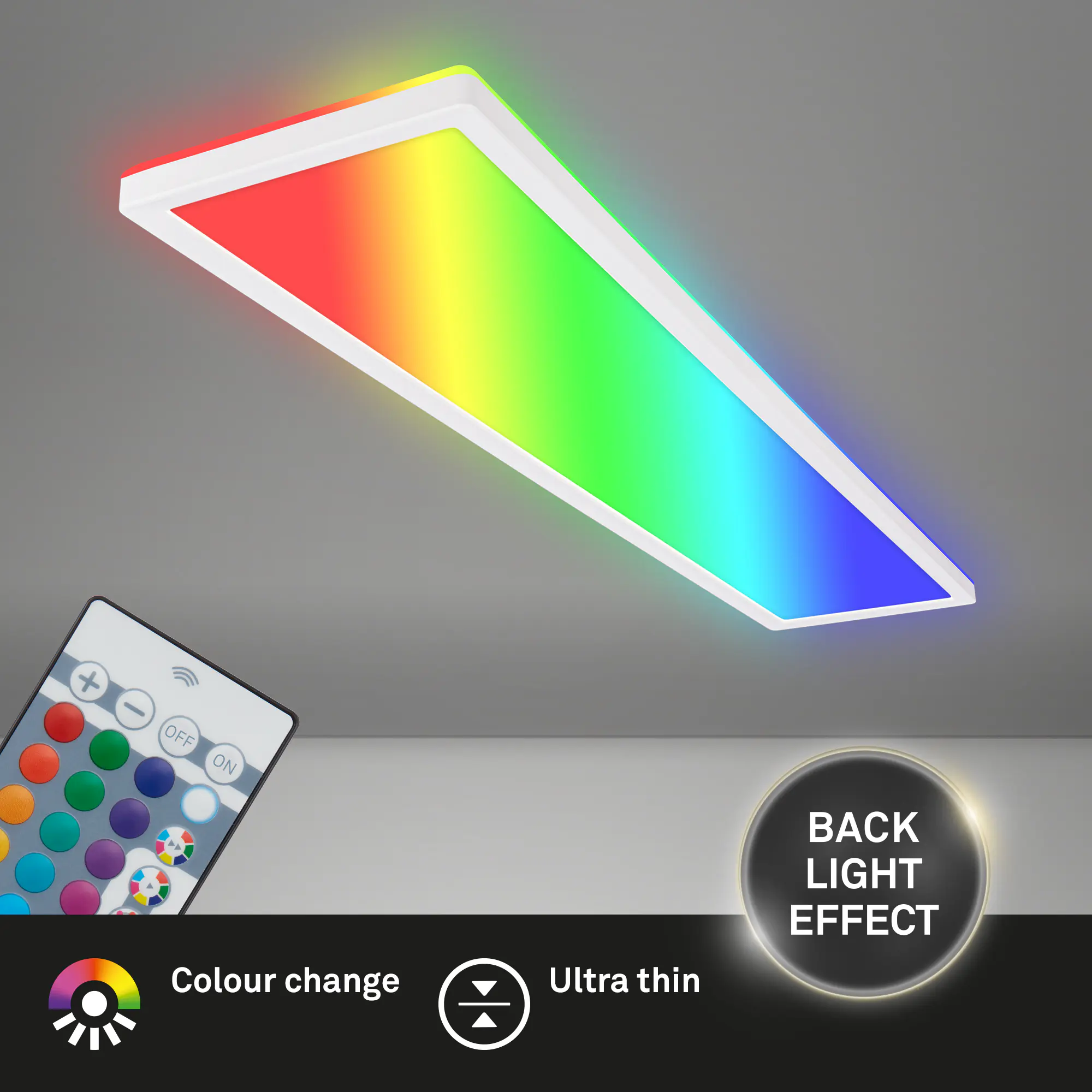 Briloner LED Panel Tava 36W weiß 98x20x3 cm dimmbar RGB