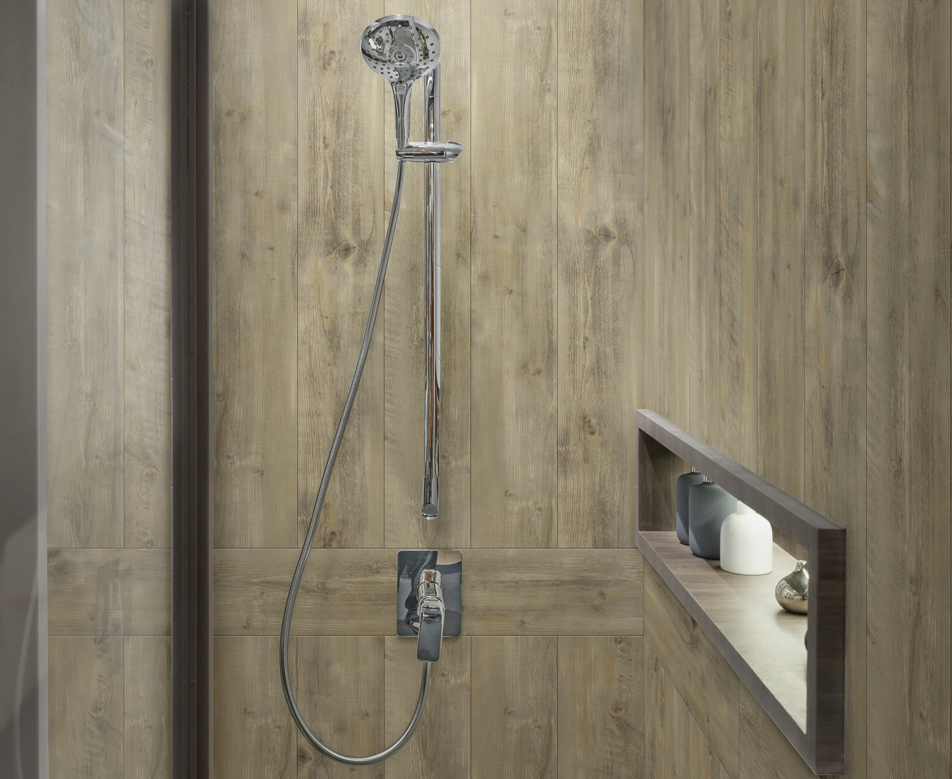 Grosfillex Kunststoffpaneel GX Wall+ Hammam Wood 120 x 17 cm 5 mm