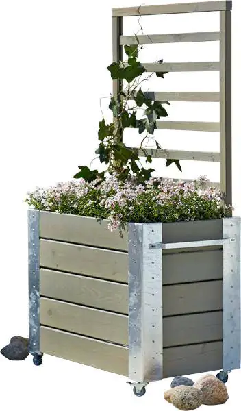 Plus Raumteiler Cubic 87x50x155cm graubraun 87 x 50 x 155 cm, mit Räder