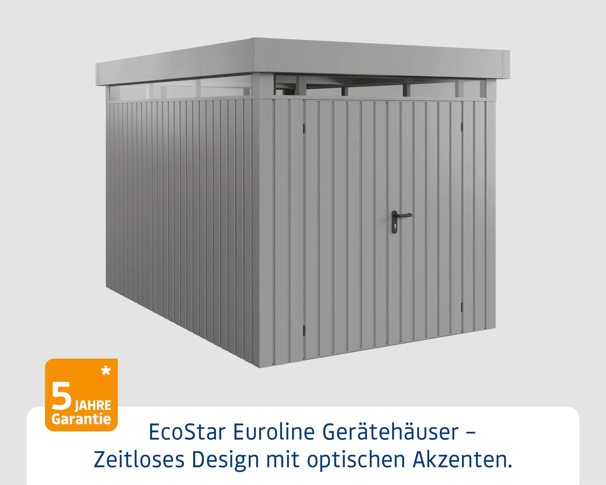 EcoStar Metallgerätehaus Euroline EFD7 LB graualuminium 214 x 310 cm 2-flg.