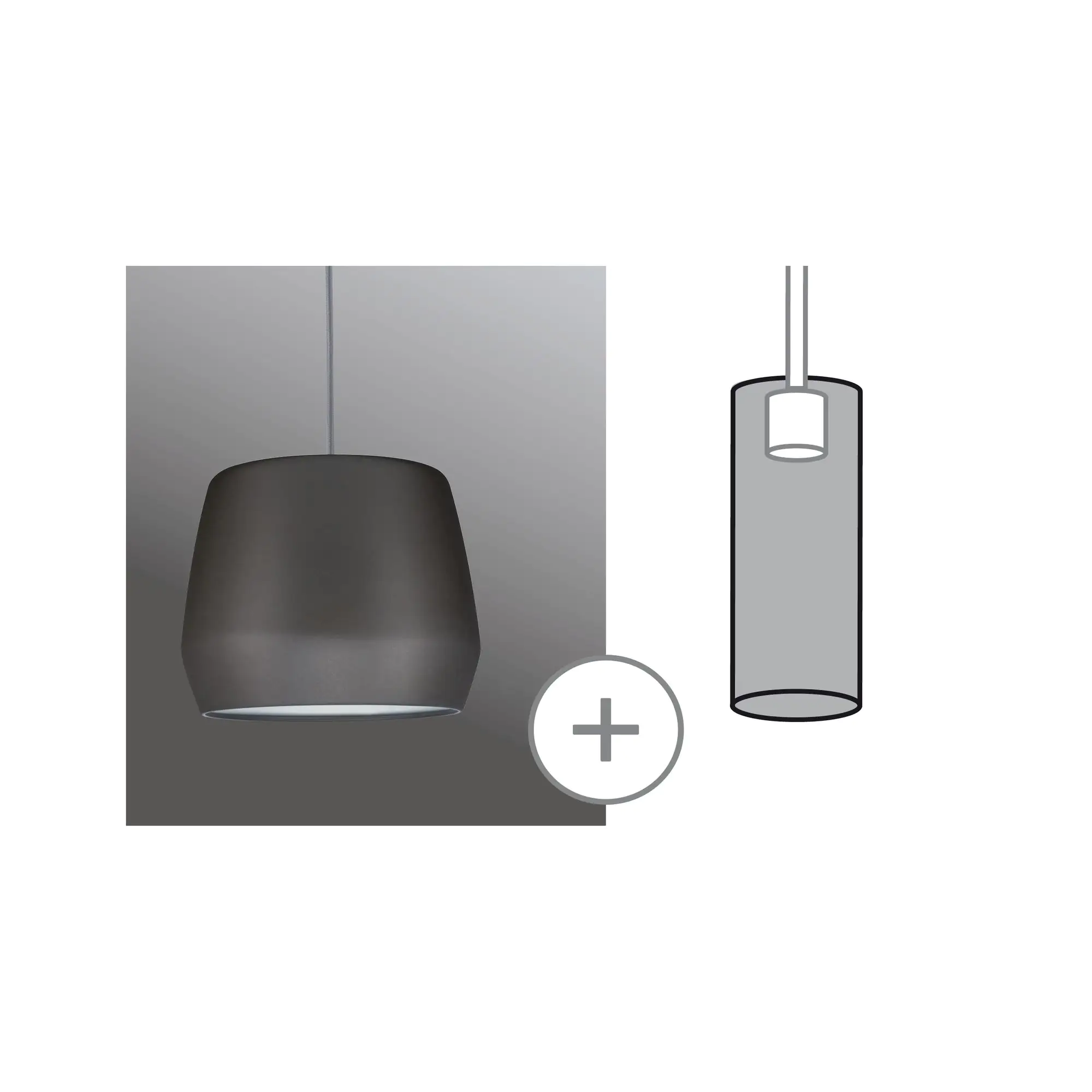 Paulmann URail 2Easy Schirm Pirm grau matt Metall 28 cm