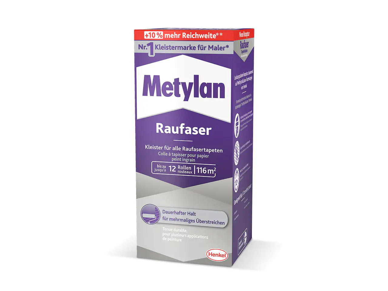 Metylan Raufaser Tapetenkleister 720 g Paket, trocknet transparent