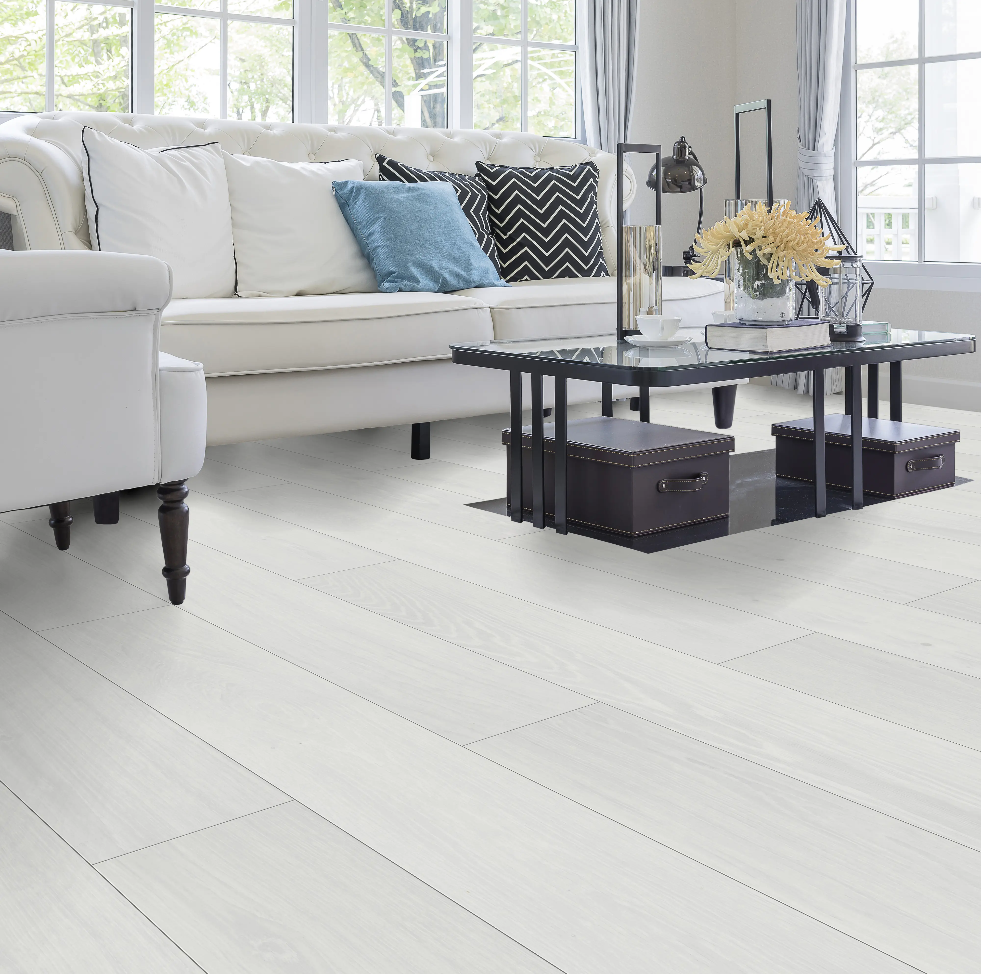 Classen Laminat Megaloc Aquaprotect 128,5 x 19,2 cm 8 mm Oak white creme