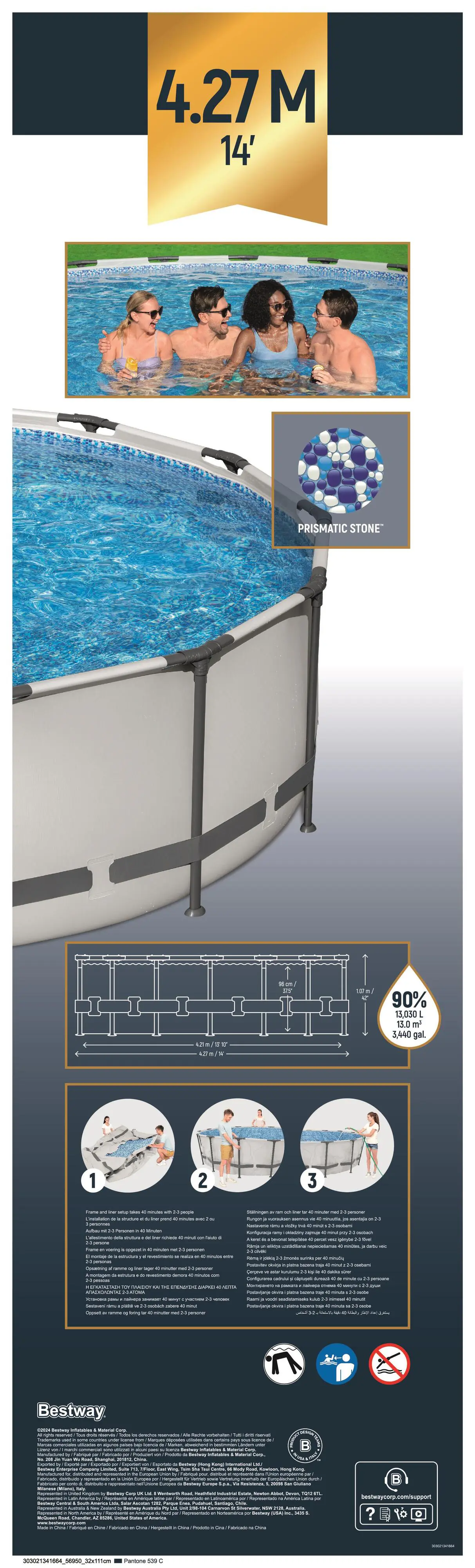 Bestway Pool Komplett-Set Steel Pro Max Ø 427 x 107 cm