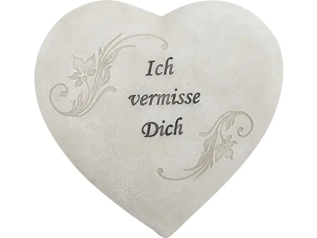 TrendLine Herz Ich vermisse dich 16 x 15 cm grau