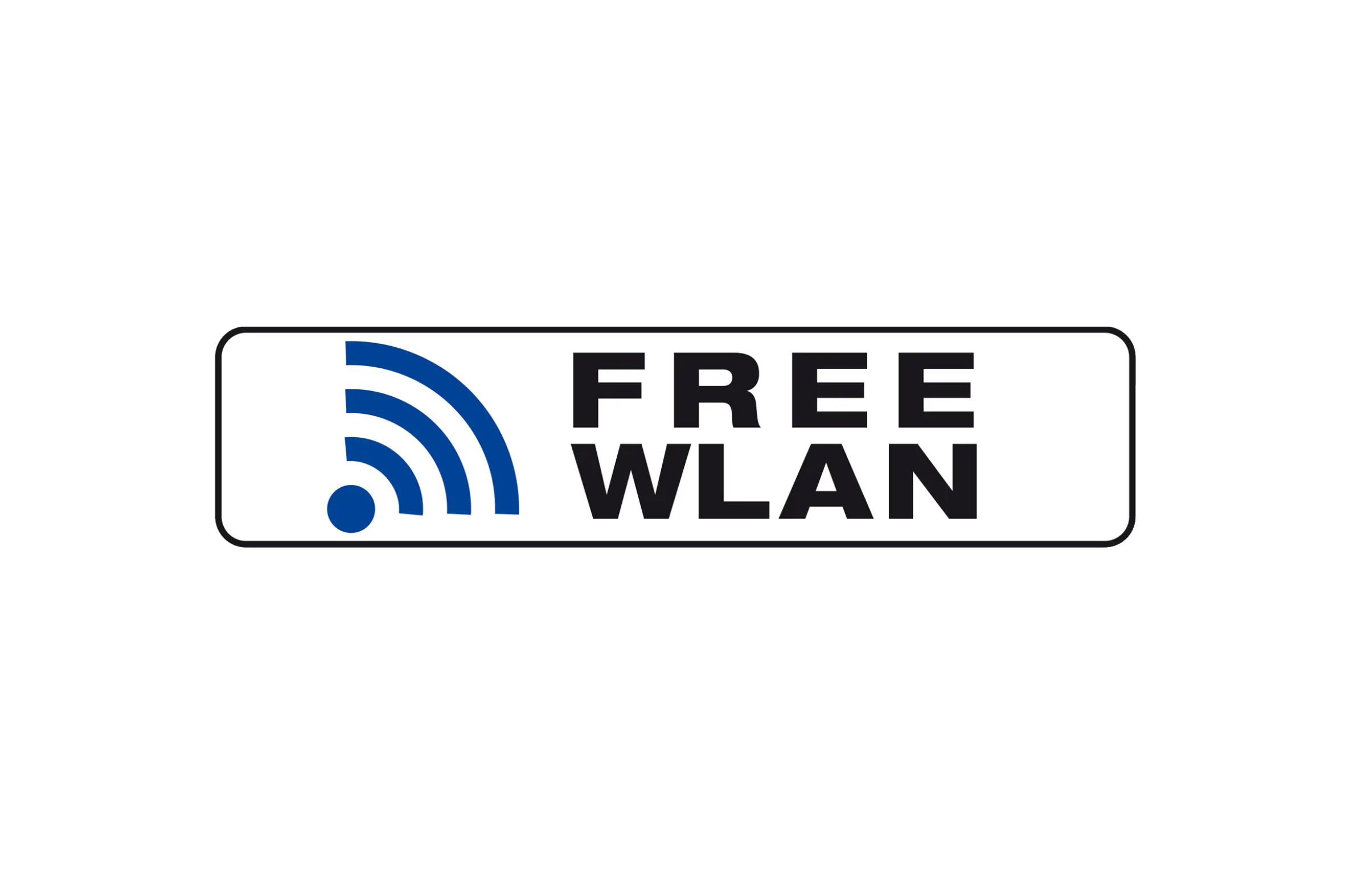 Conmetall Aufkleber Free WLAN PVC 20 x 4,8 cm weiß/schwarz