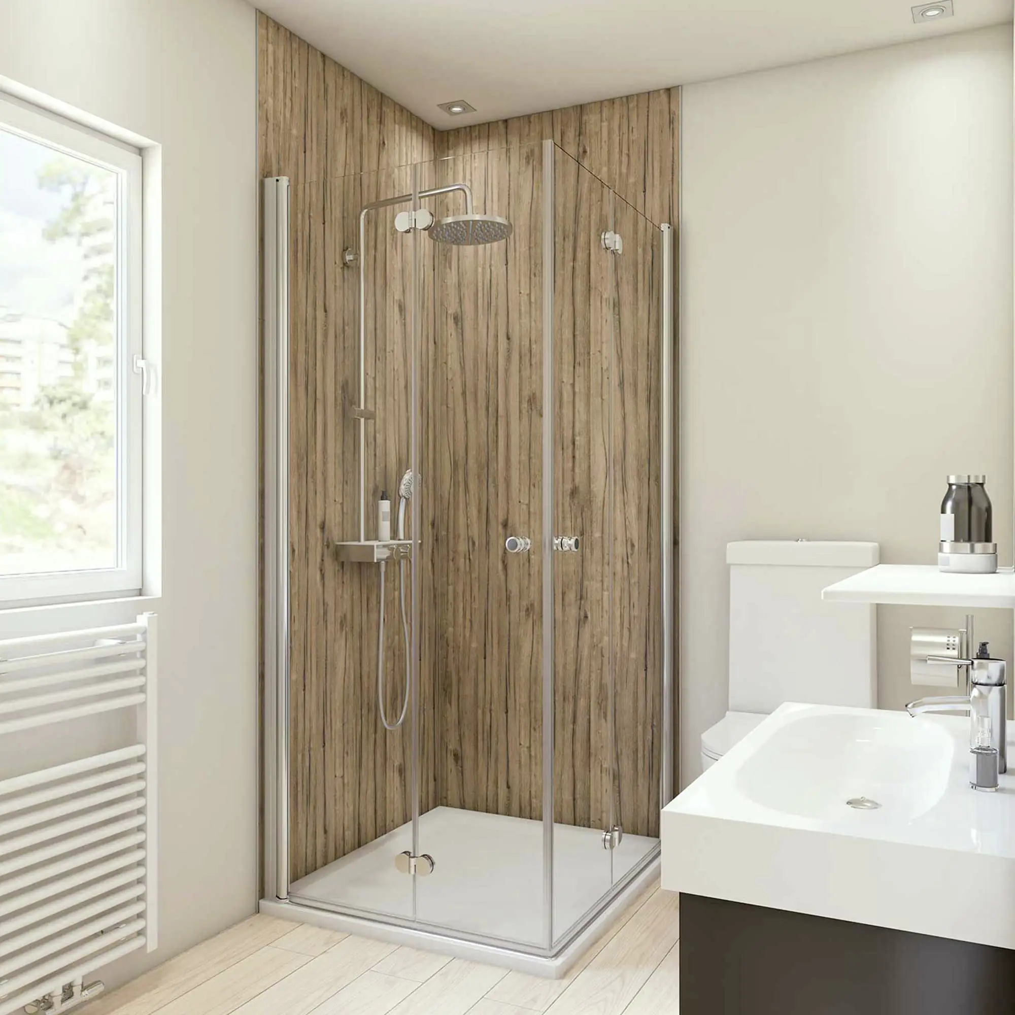 Breuer Duschrückwand Holzdekor Eiche Dekor 100 x 255 x 0,3 cm