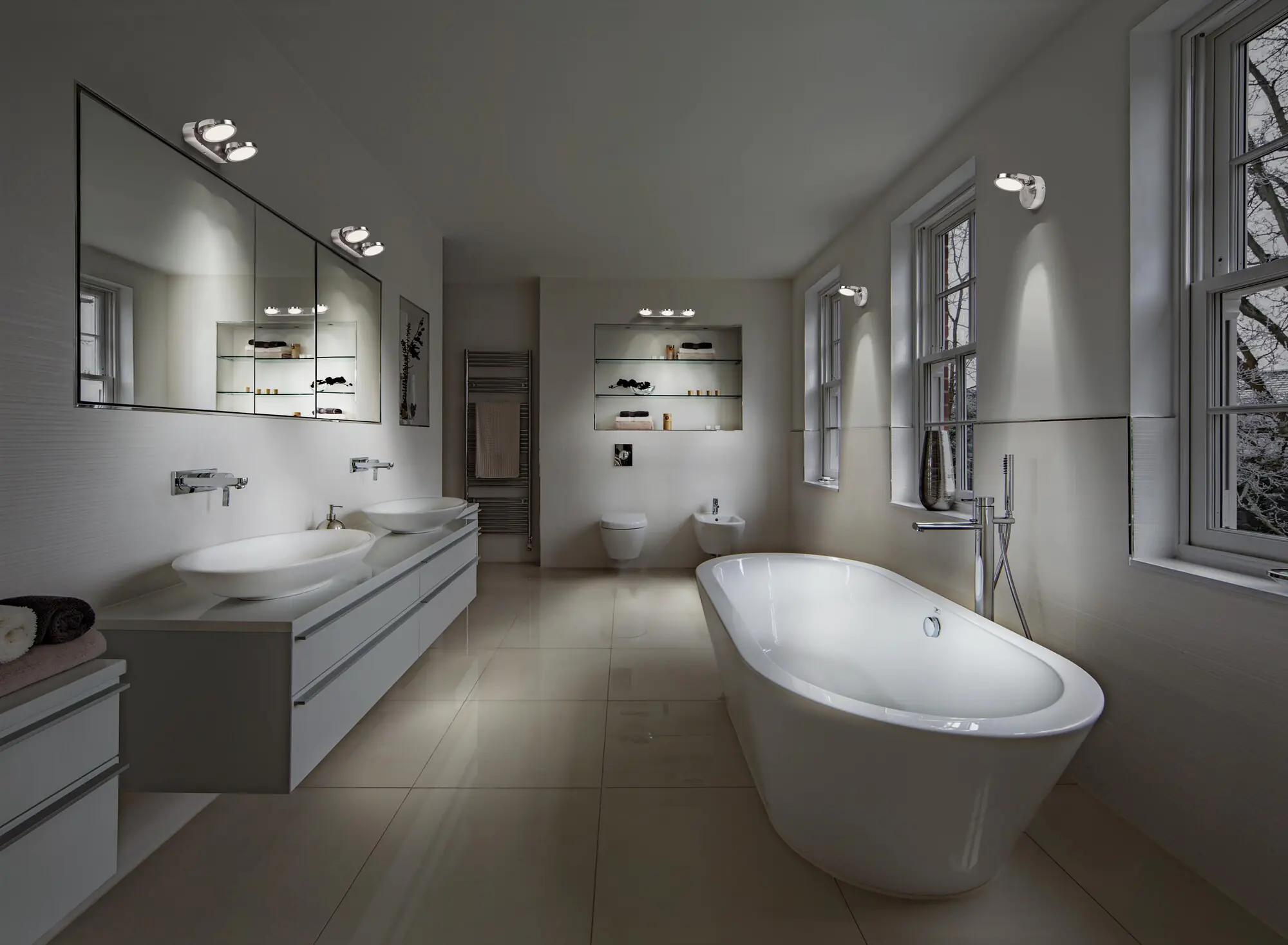 Ledvance Smart+ LED Badleuchte Round silber 13 x 11,8 cm Sun@Home 7,5 W