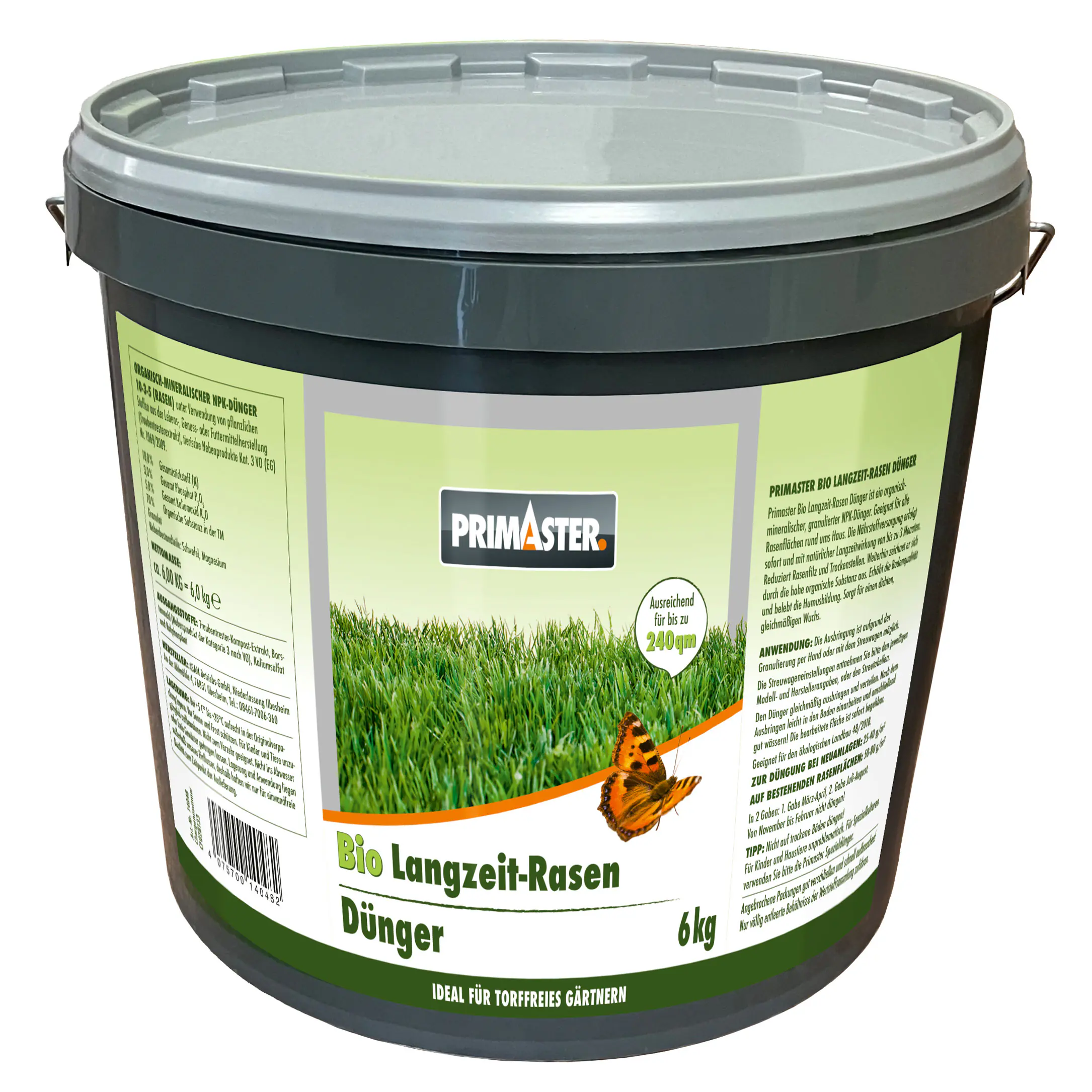 Primaster Langzeit Rasendünger 6 kg für 240 m²