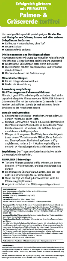 Primaster Palmen- & Gräsererde torffrei 40 L