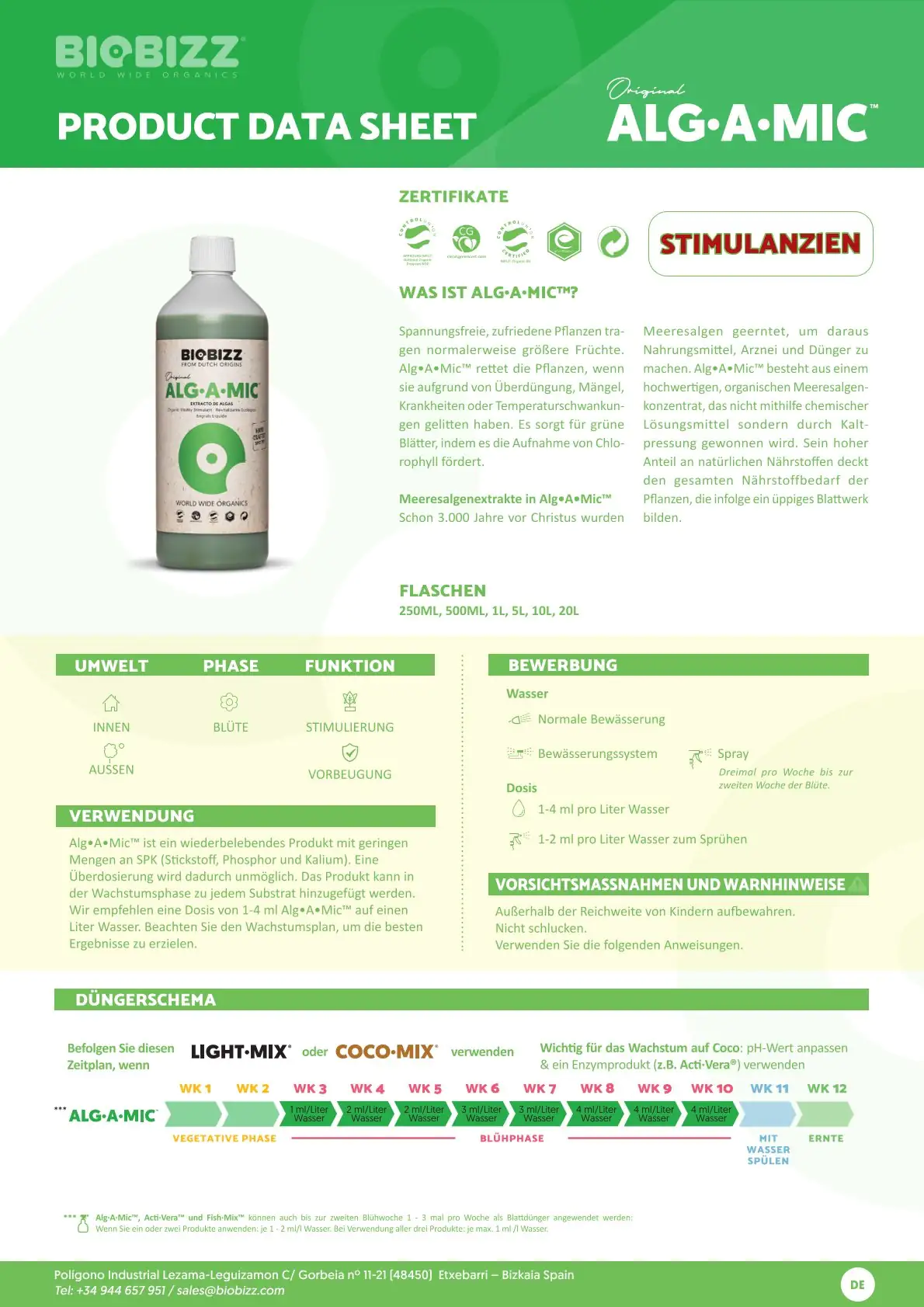 BioBizz Alg-A-Mic 250 ml