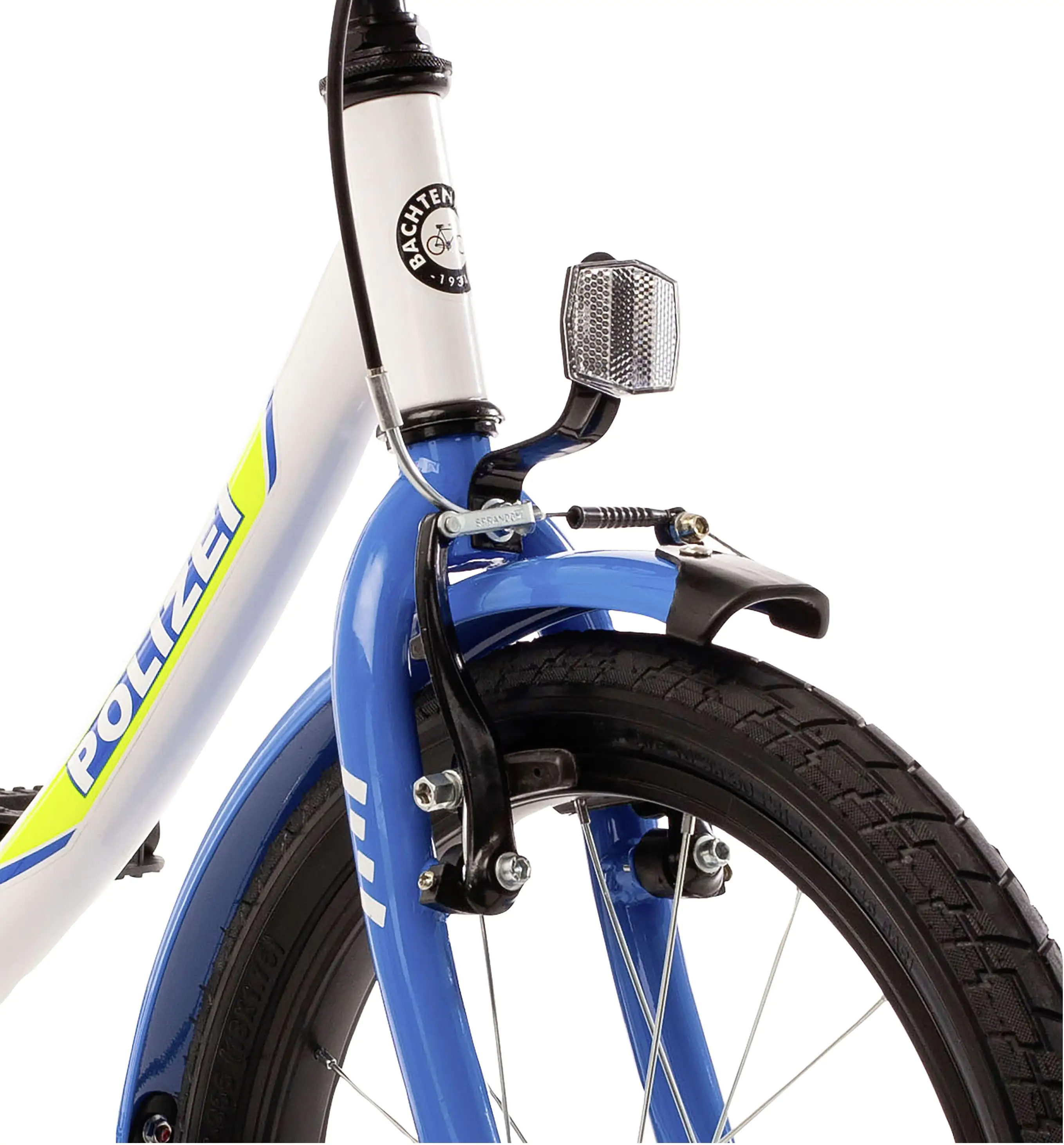 Bachtenkirch Kinderfahrrad Polizei 18 Zoll kristallweiß/blau/neon