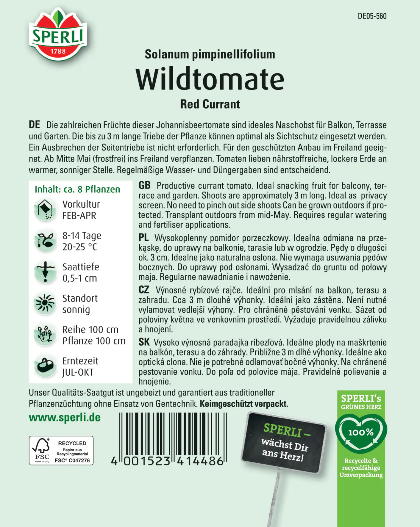 Sperli Wildtomate Red Currant