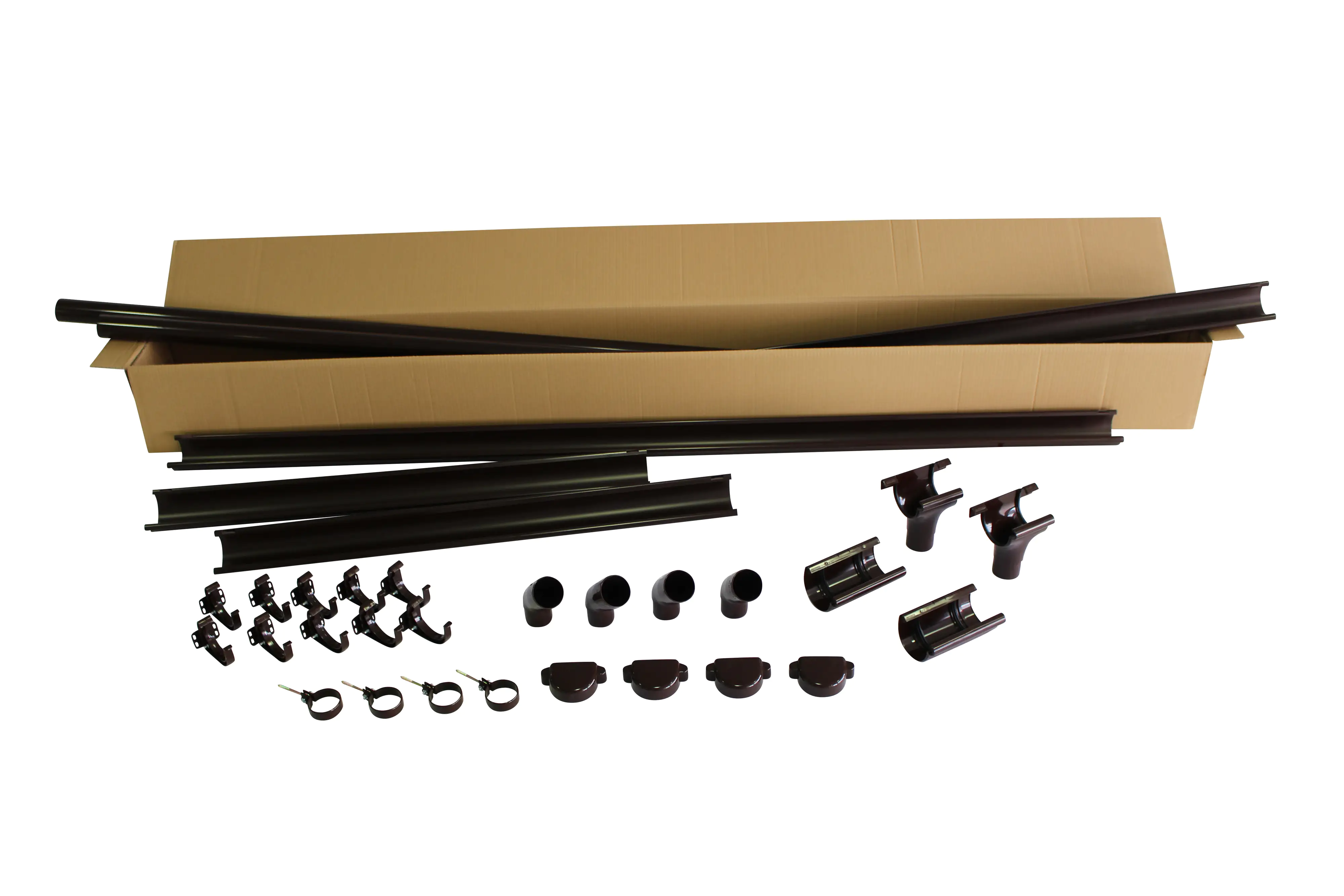 Marley Dachrinnen-Komplettset RG 75 für Garten- und Blockhäuser bis 3 m braun