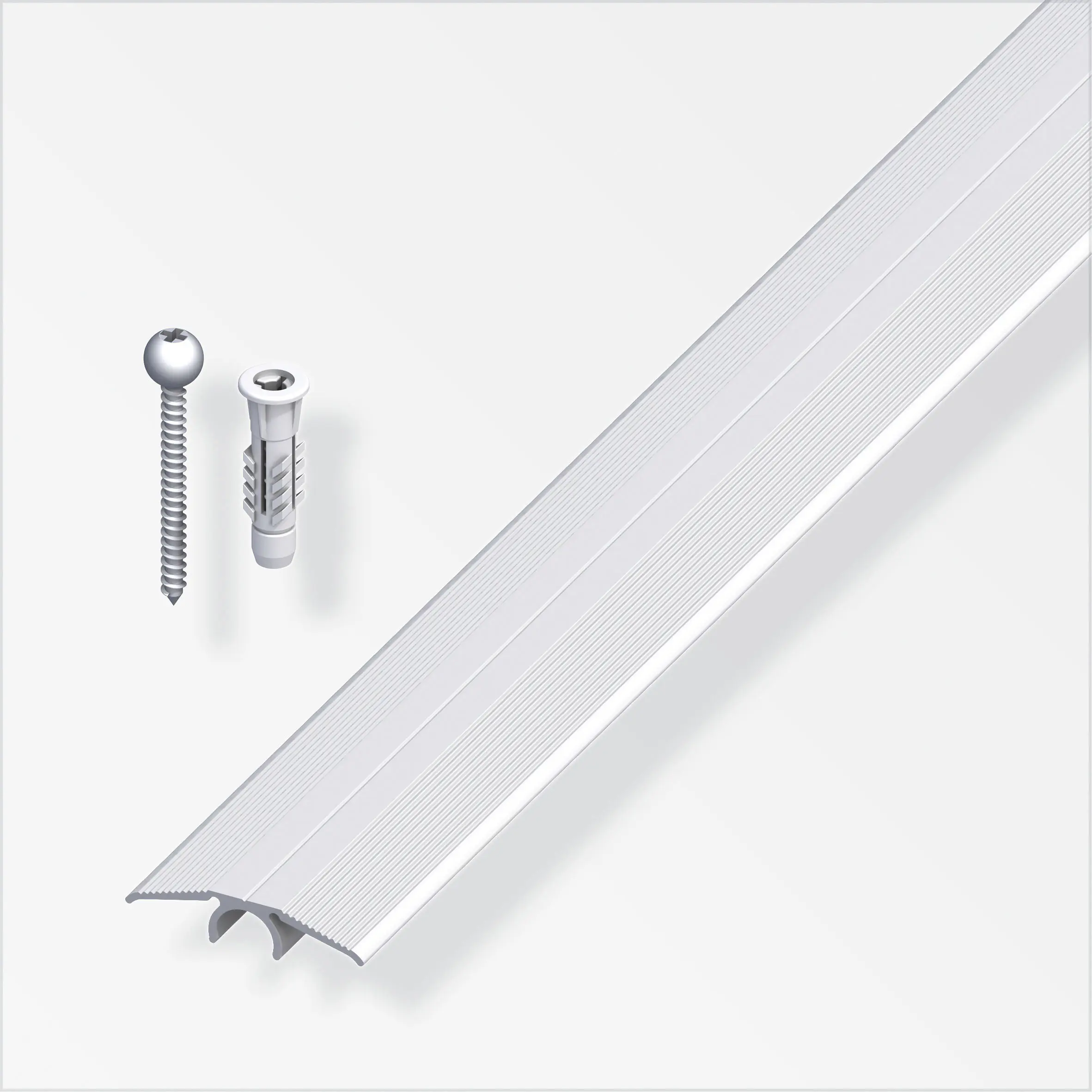 alfer Übergangs-Profil und Dübel-System 0.9 m, 33 mm, Alu, eloxiert, silber
