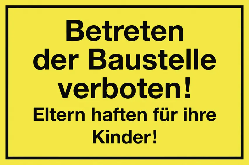 Metafranc Hinweisschild Betreten der Baustelle verboten 200 x 300 mm
