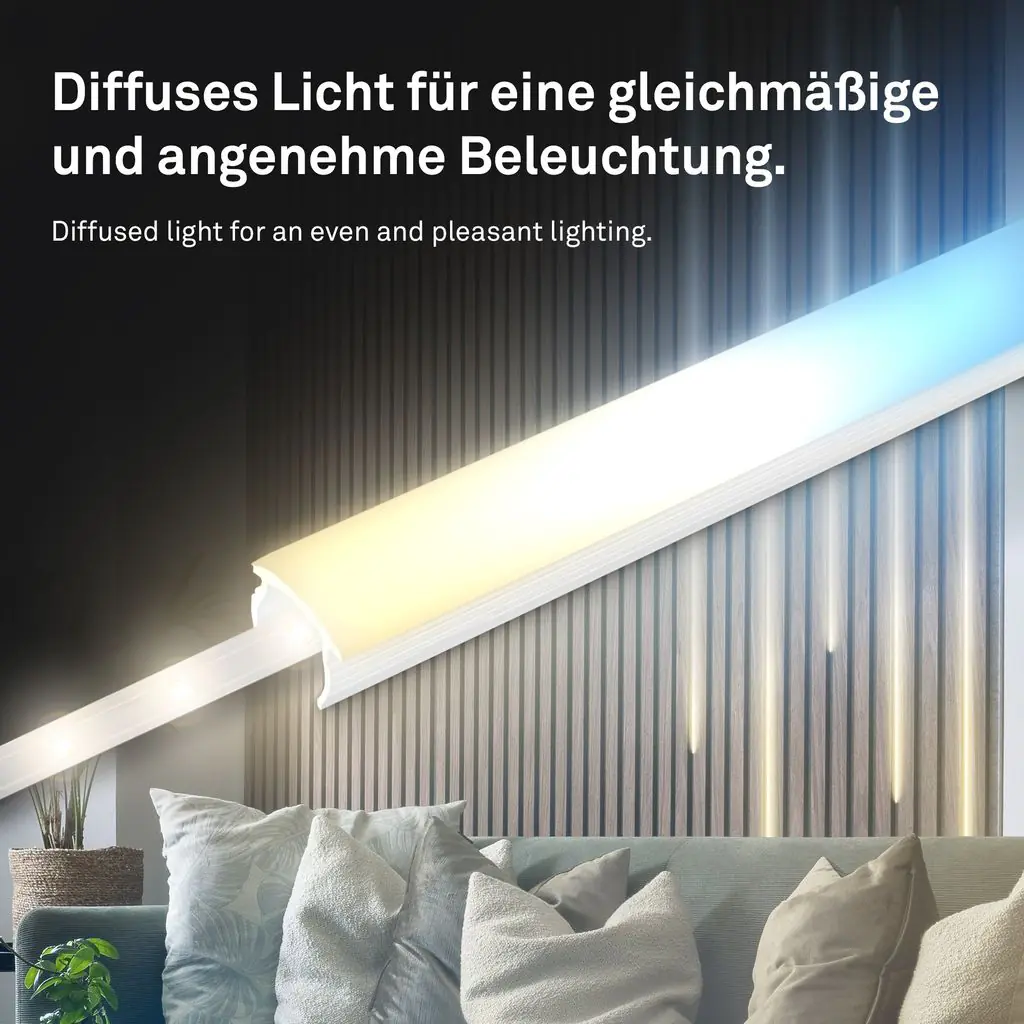 Briloner PC Profil Pimp your Panel Diffusor 1,3 m, Kunststoff, 12-13 mm, weiß
