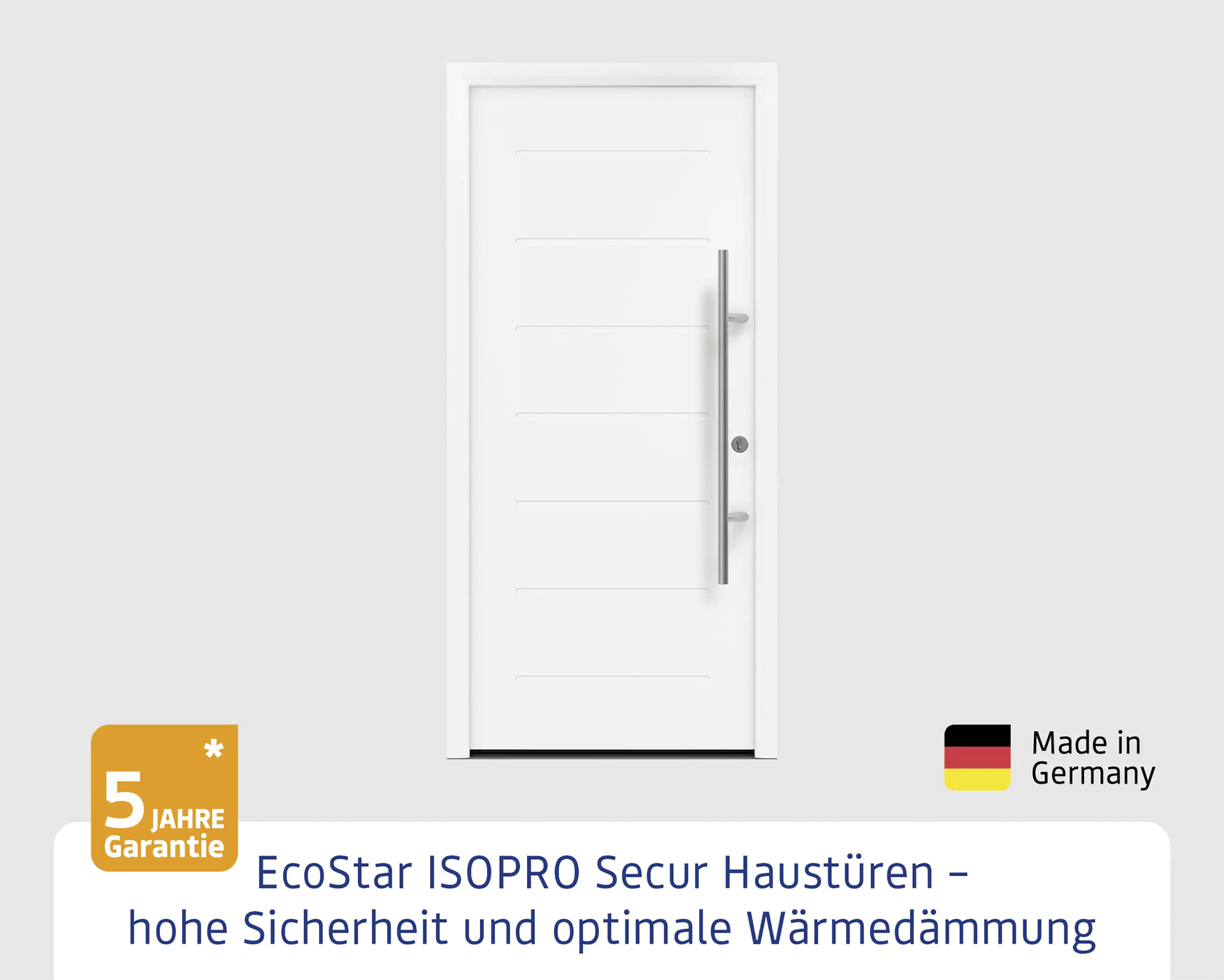 EcoStar Haustür ISOPRO Secur IPS 015 RC2 verkehrsweiß 110 x 210 cm