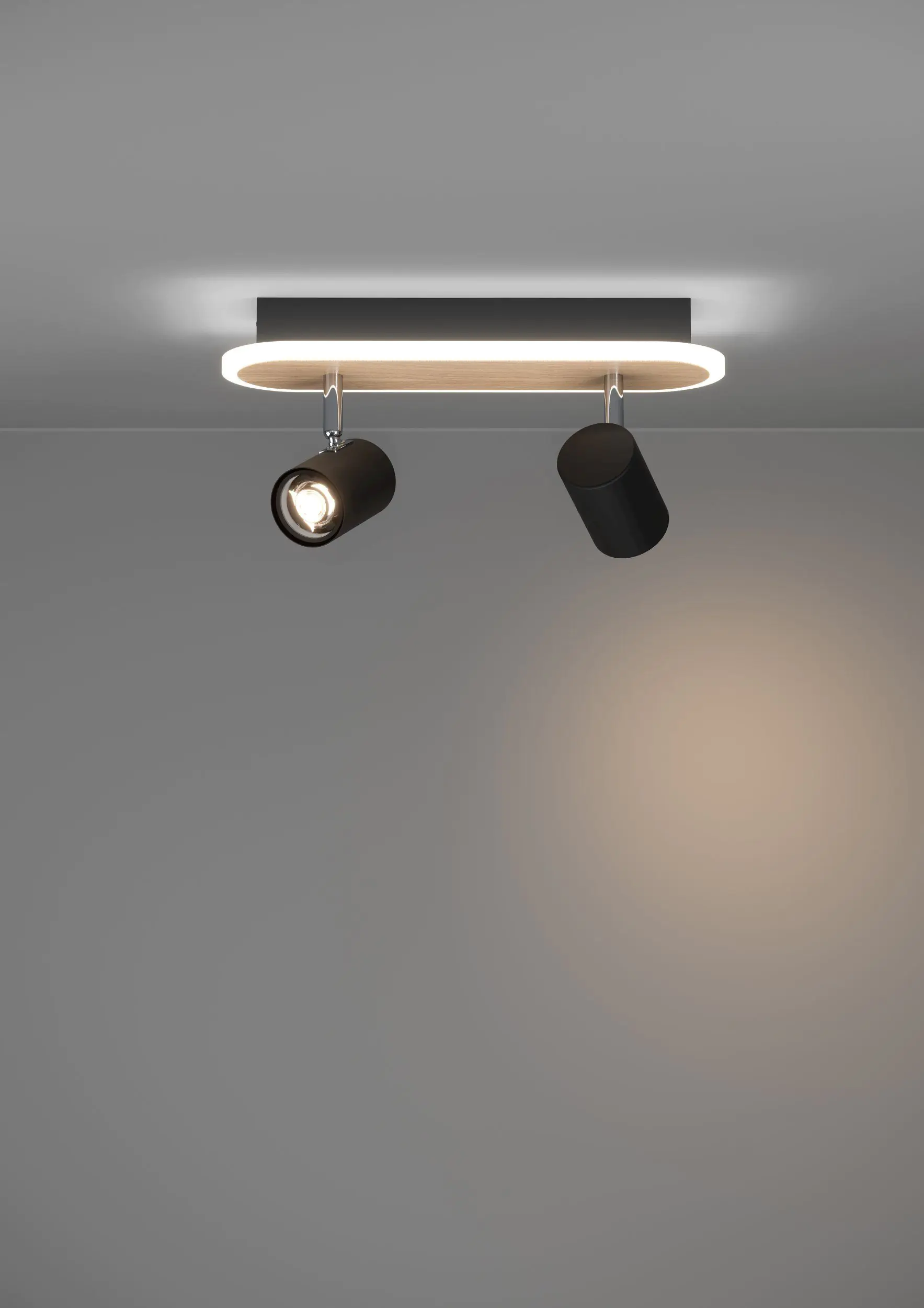 Eglo LED Deckenleuchte Rimbocchi 2x6W, 1500 lm, 3000K, ww, schwarz