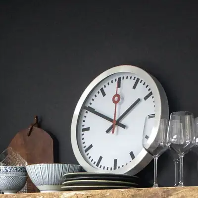 Nextime Tisch- Wanduhr Station Stripe Index Ø 35 cm