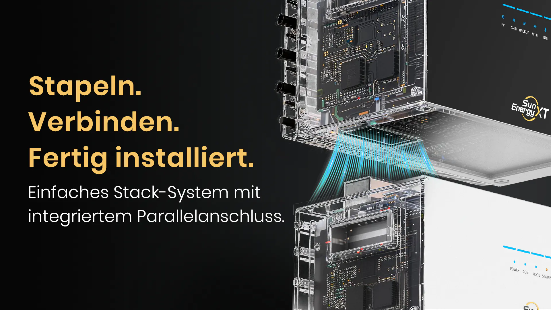 SunEnergyXT Balkonkraftwerkspeicher Kopfspeicher 500 5024 Wh 800 W bidirektionaler-Wechselrichter