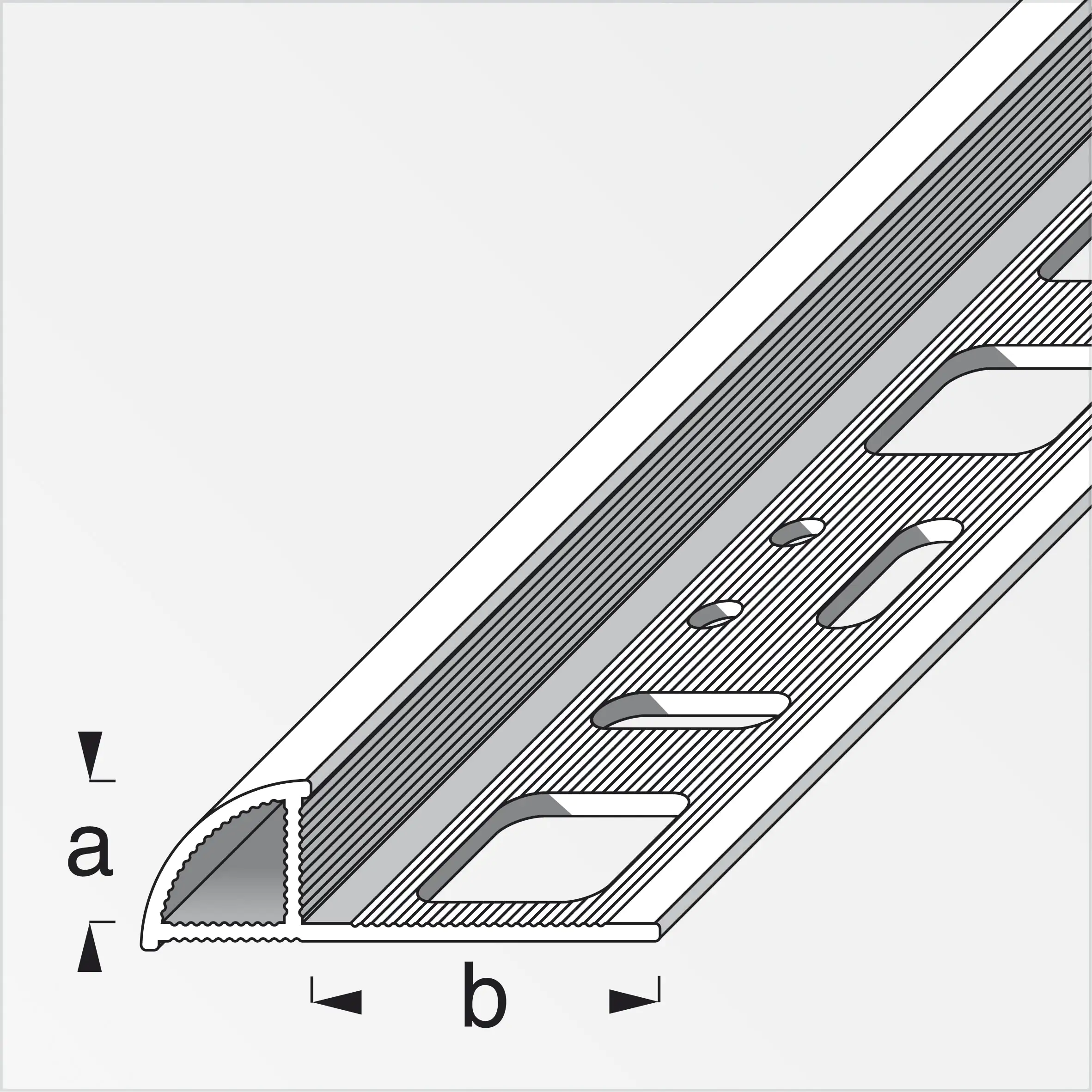 alfer Viertelkreisprofil PVC glatt schwarz