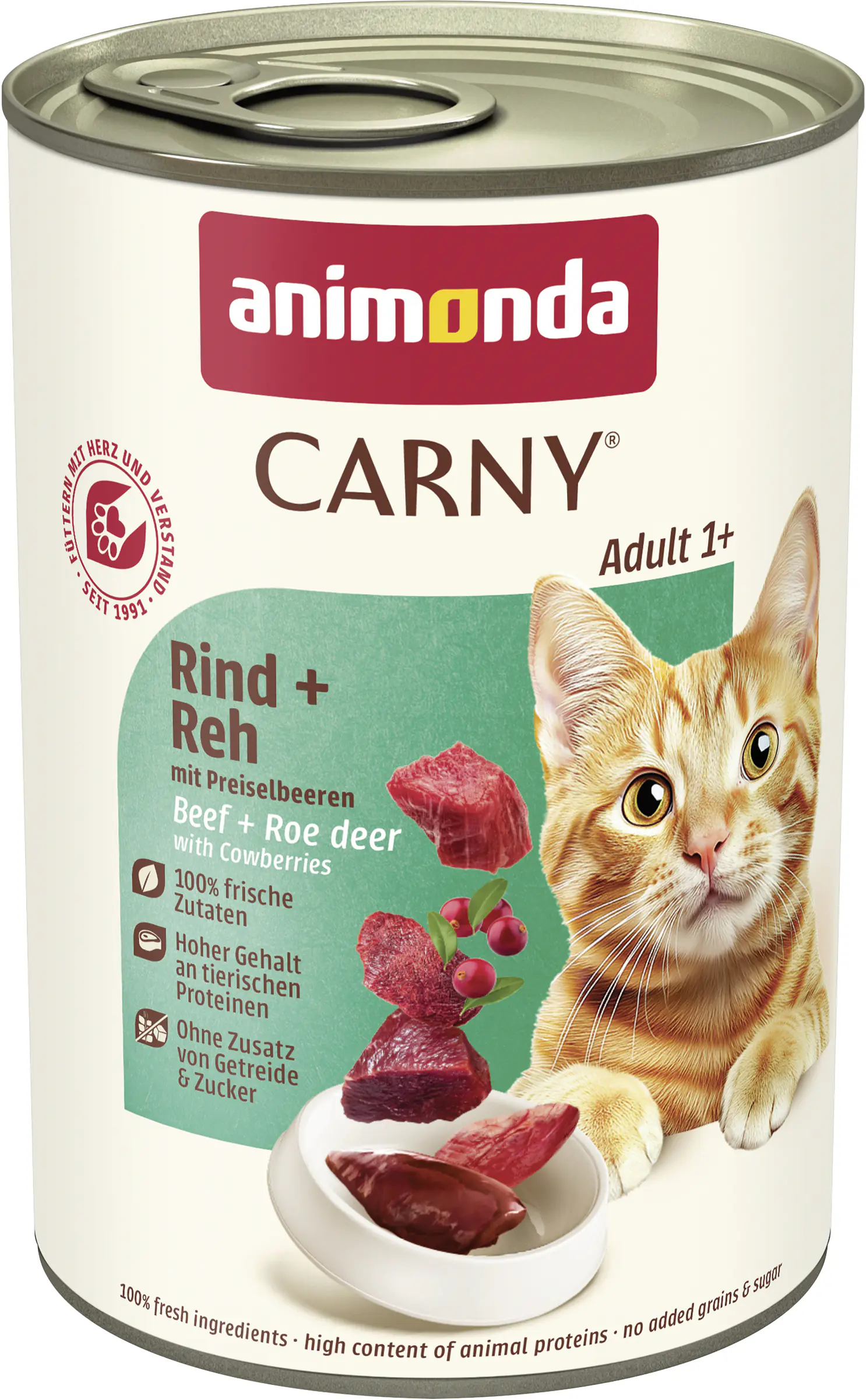 Animonda Carny Adult Katzennassfutter getreidefrei 400 g Rind, Reh & Preiselbeeren