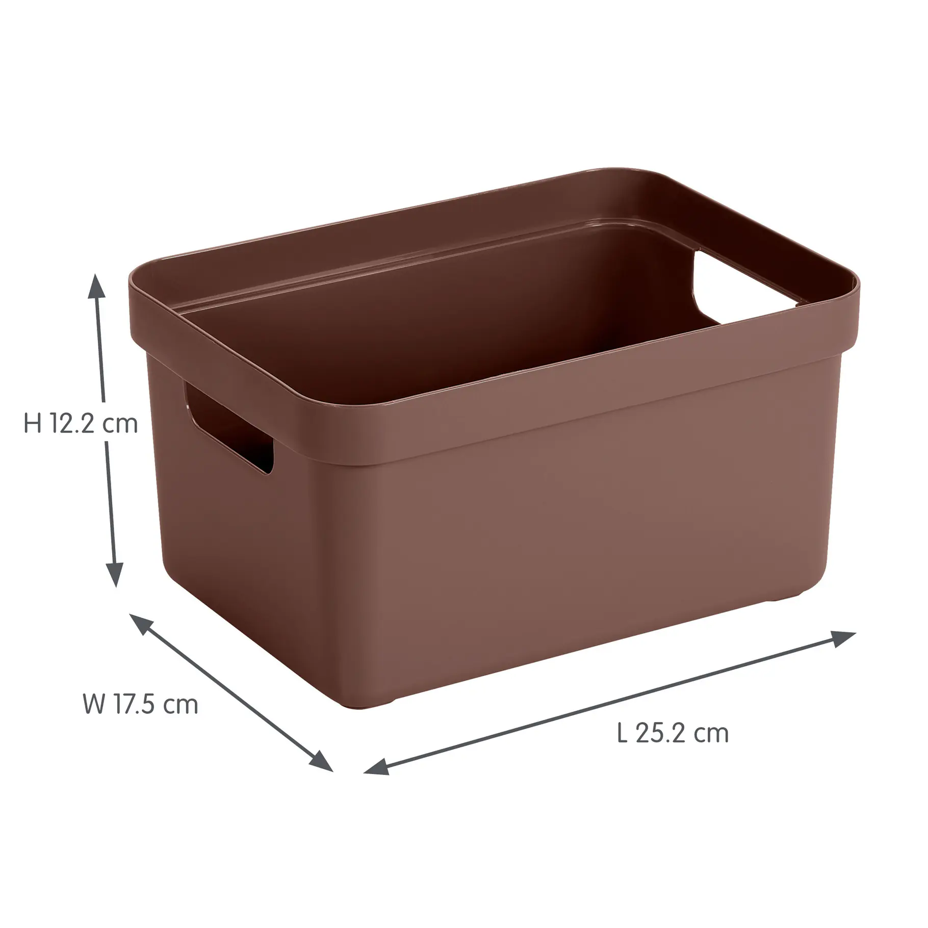 Sunware Aufbewahrungsbox Sigma Home mit Griffen 25,2 x 17,5 cm 5 L schoko 3er Set