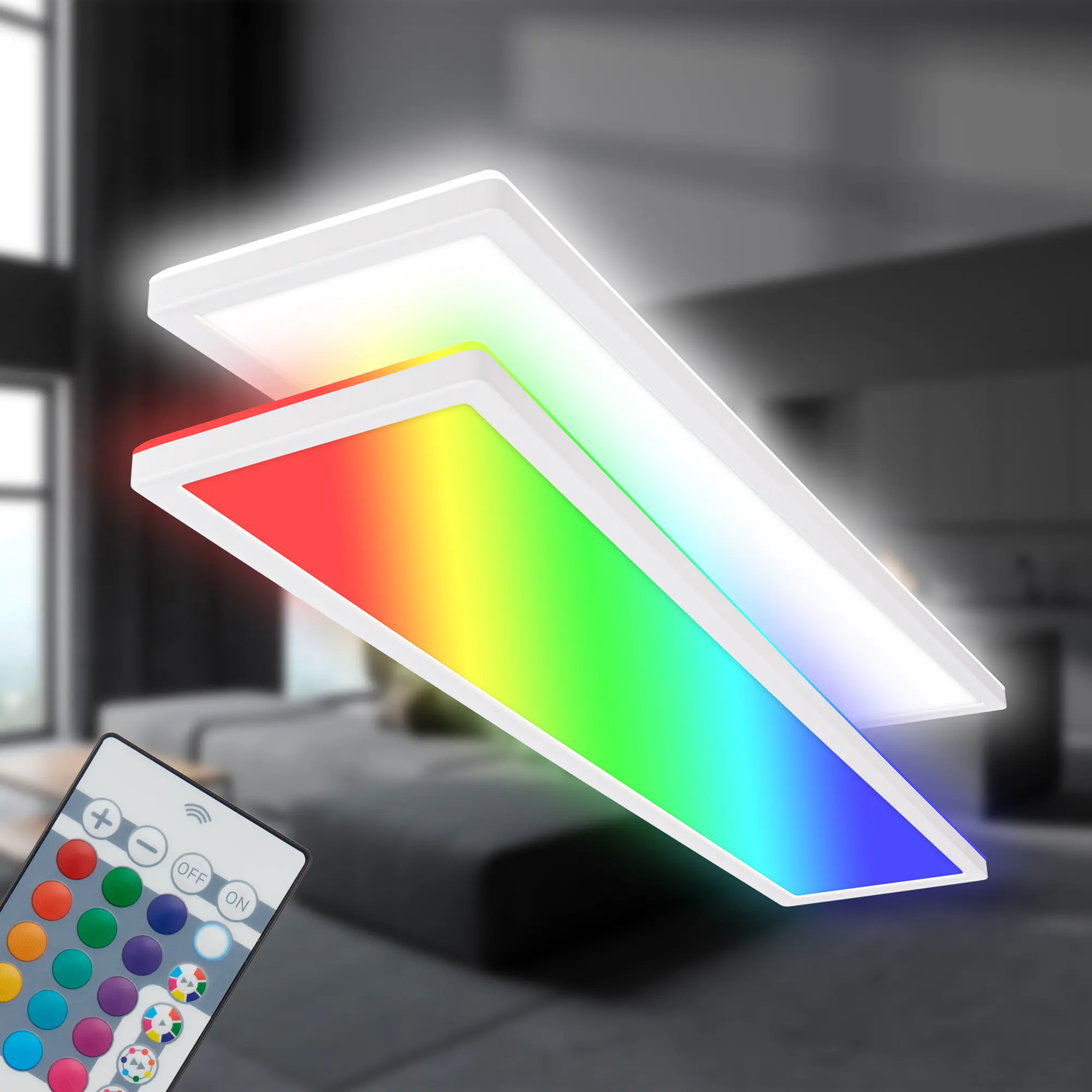 Briloner LED Panel Tava 36W weiß 98x20x3 cm dimmbar RGB