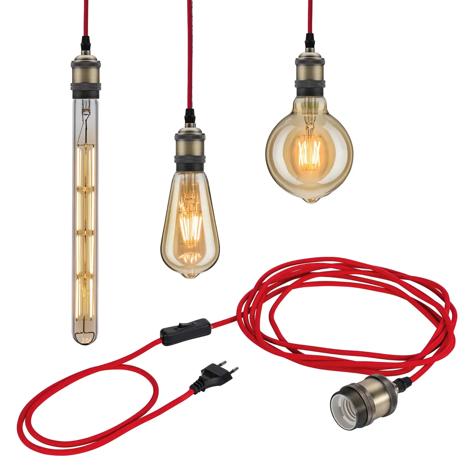 Paulmann Neordic Pendelleuchte Eldar rot-brüniert 4 cm E27 20 W dimmbar