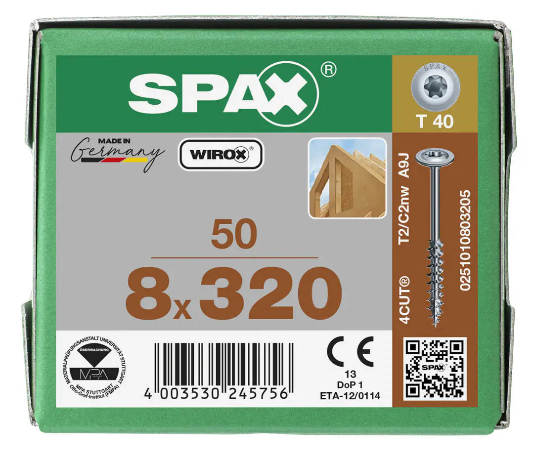 Spax Holzbauschrauben 8.0 x 320 mm TX 40 - 50 Stk.