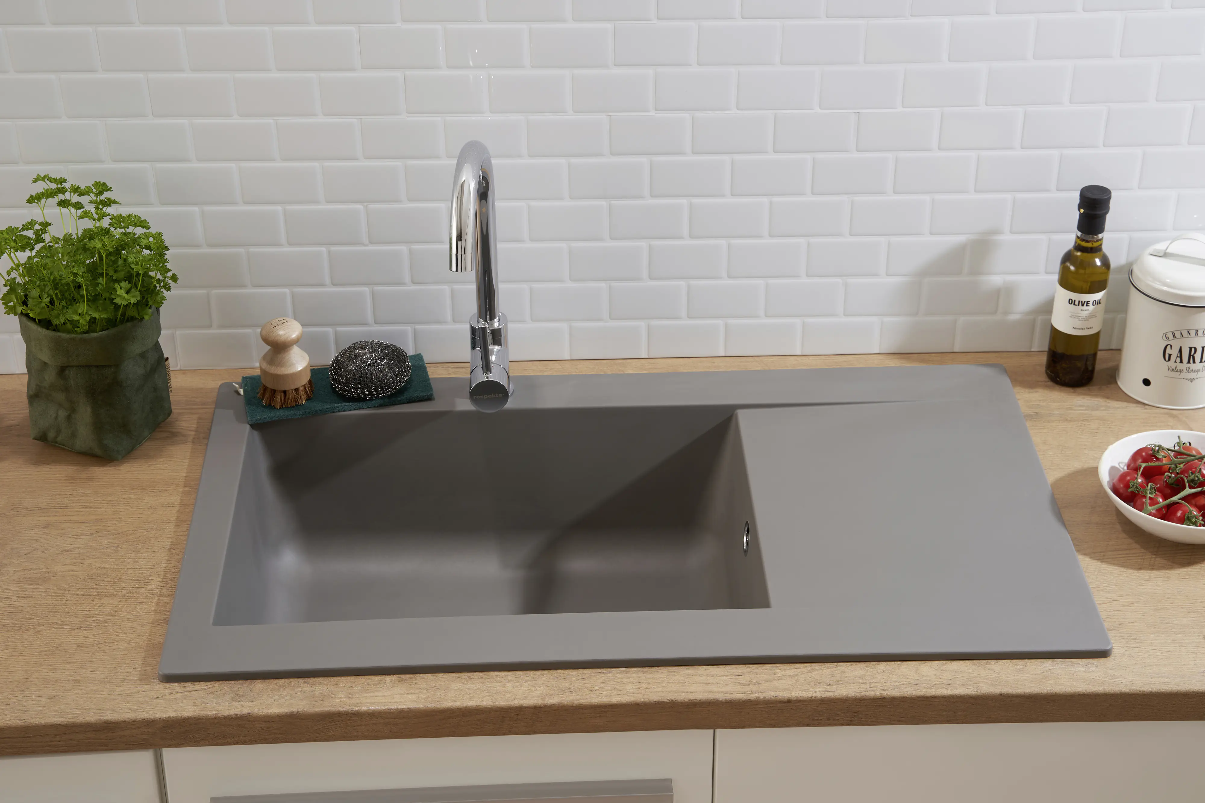 respekta Mineralite Einbauspüle 1 Becken Denver 86 x 50 cm 86 x 50 cm