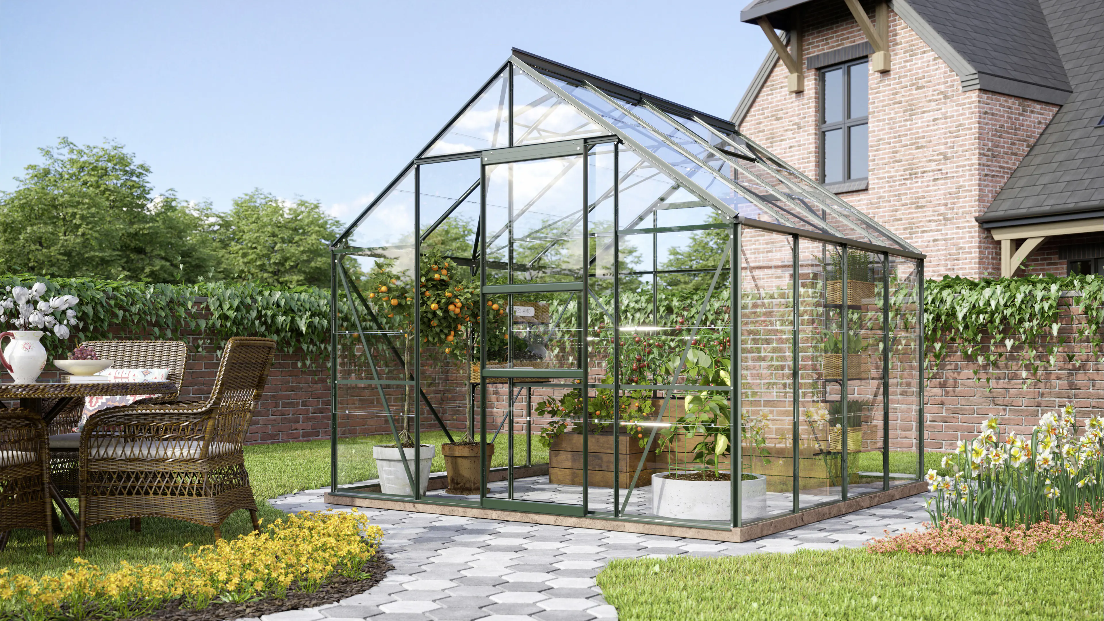 Vitavia Gewächshaus Merkur 6700 254 x 254 cm 3 mm ESG