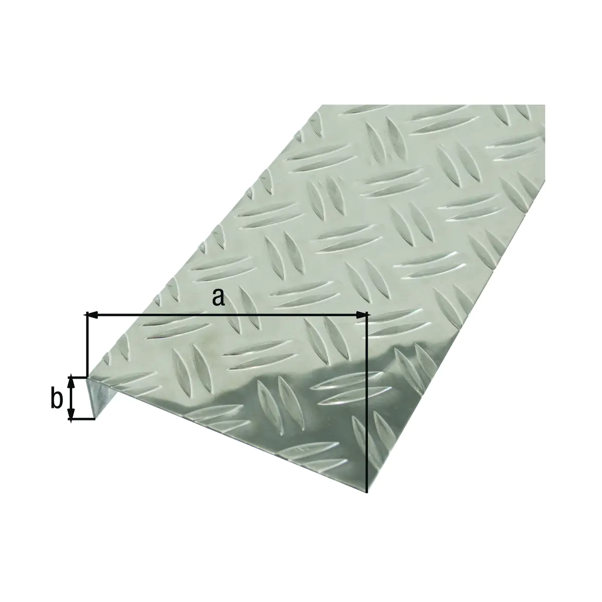 Alberts Strukturblech L-Form Aluminium natur 135 x 30 mm x 1000 mm gekantet Riffel-Prägung