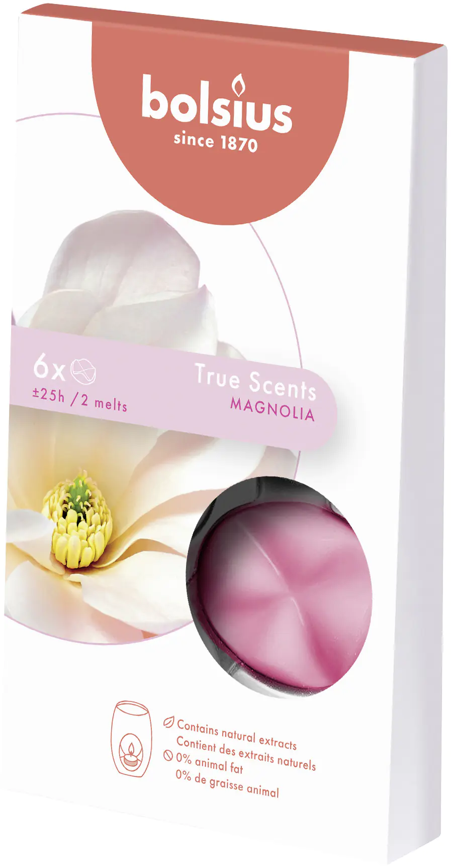 Bolsius Aromatic Wax Melts Magnolie, 6er Pack