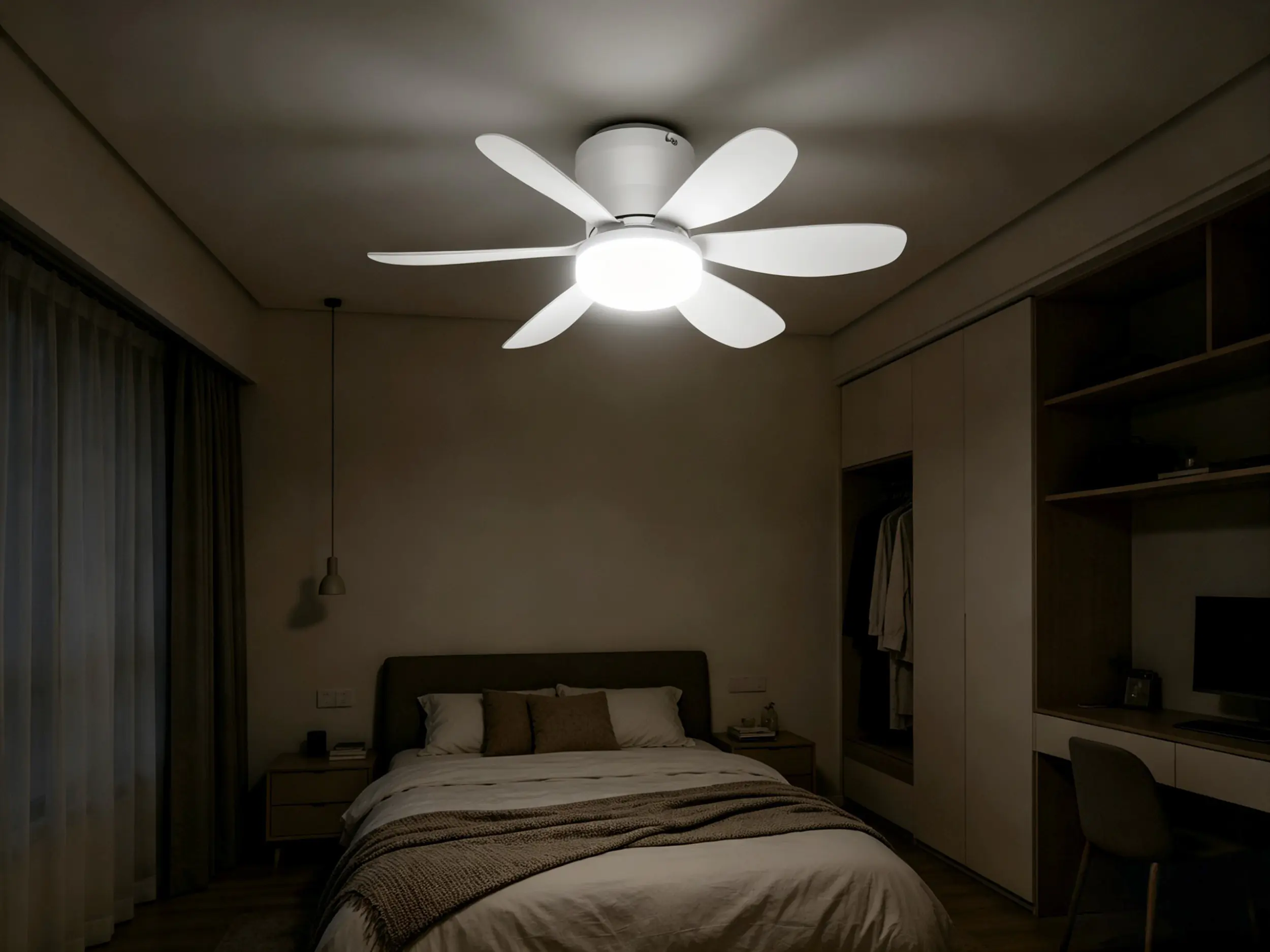 LED-Deckenventilator Chic weiß dimmbar Ø 51 cm