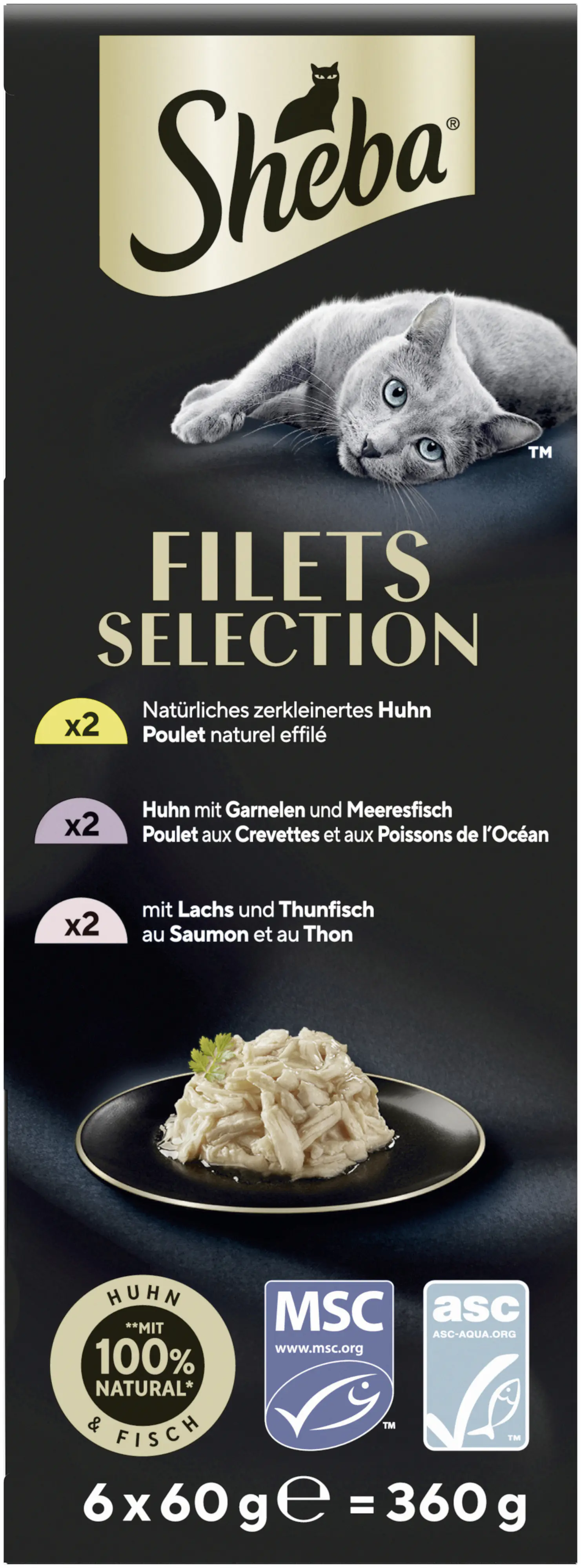 Sheba Katzennassfutter Filets Multipack Adult 6 x 60 g verschiedene Sorten