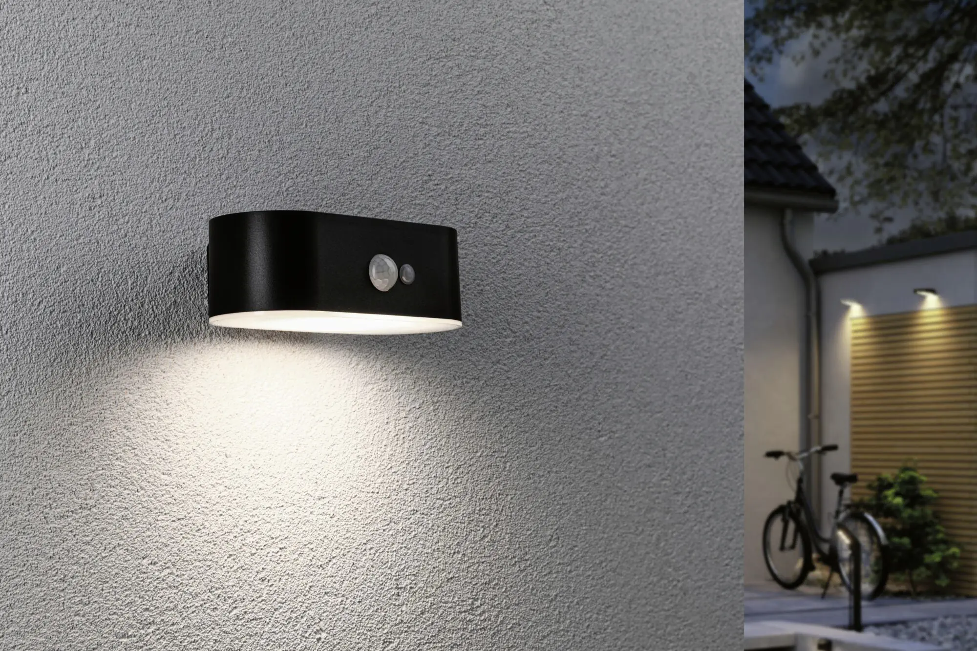 Paulmann LED Solarleuchte Adya schwarz 6 x 18 x 11,8 cm mit Bewegungsmelder