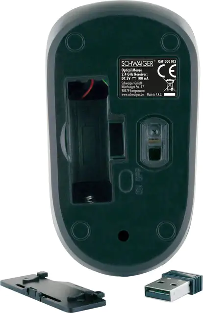 Schwaiger PC Funkmaus schwarz schnurlos, USB 2.0