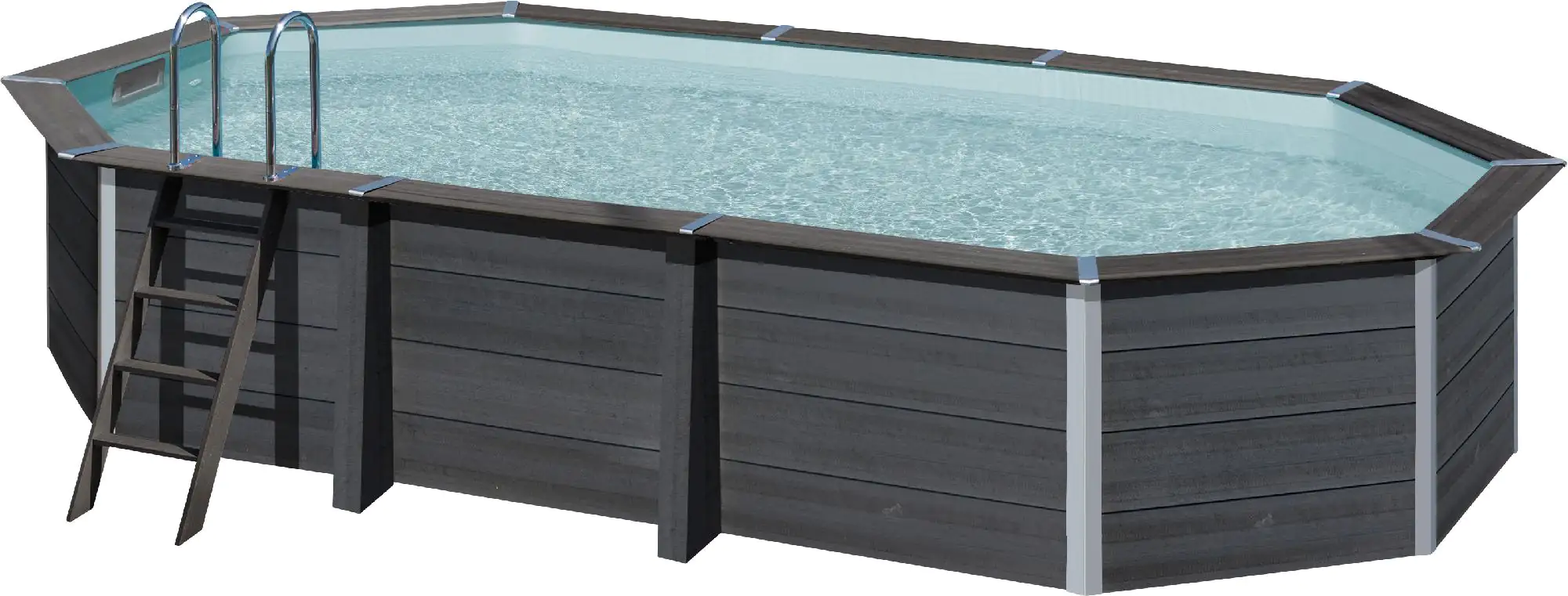 Gre Composite Pool oval grau 664 x 386 x 124 cm
