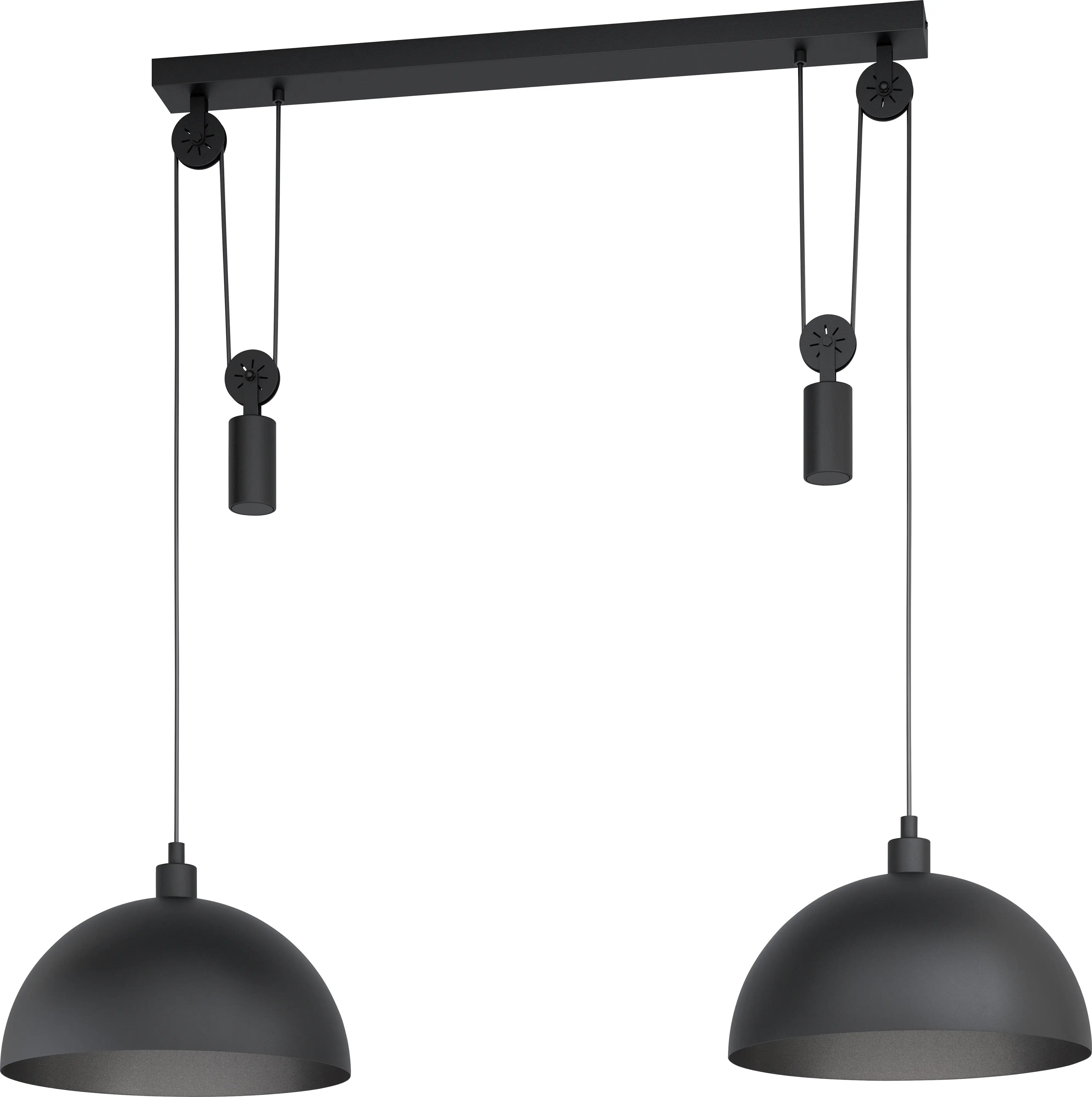Eglo 2er Pendelleuchte Winkworth 1 schwarz 118 x 38 cm E27