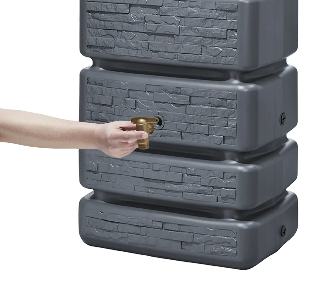 4rain Regenwasser-Wandtank Slim Stone Decor graphite grey 350 L