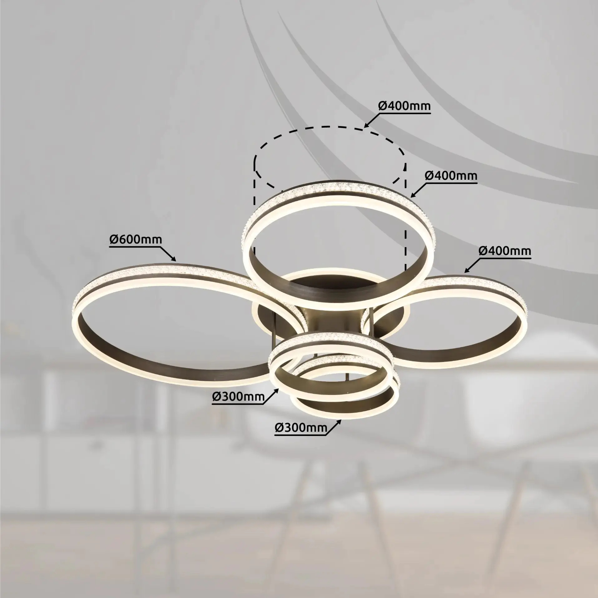Globo LED Deckenleuchte Grouni 5 Ringe
