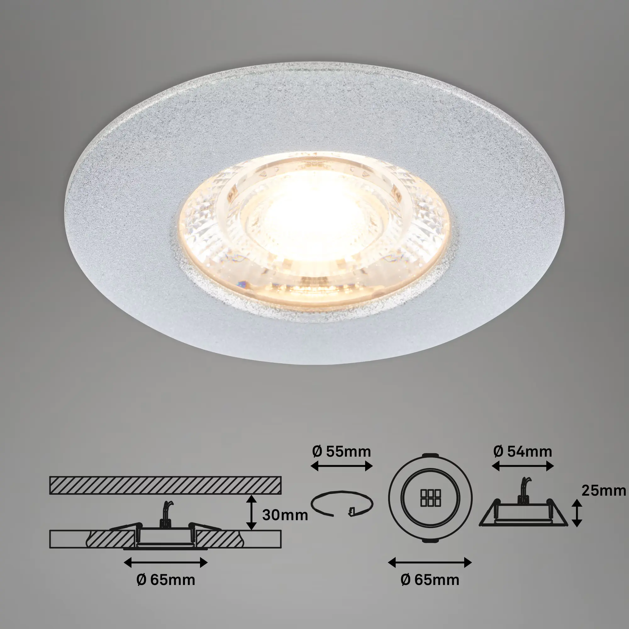 Briloner LED-Einbauleuchten Kulana Mini 3er Set 3,6W, 350lm chrom-matt
