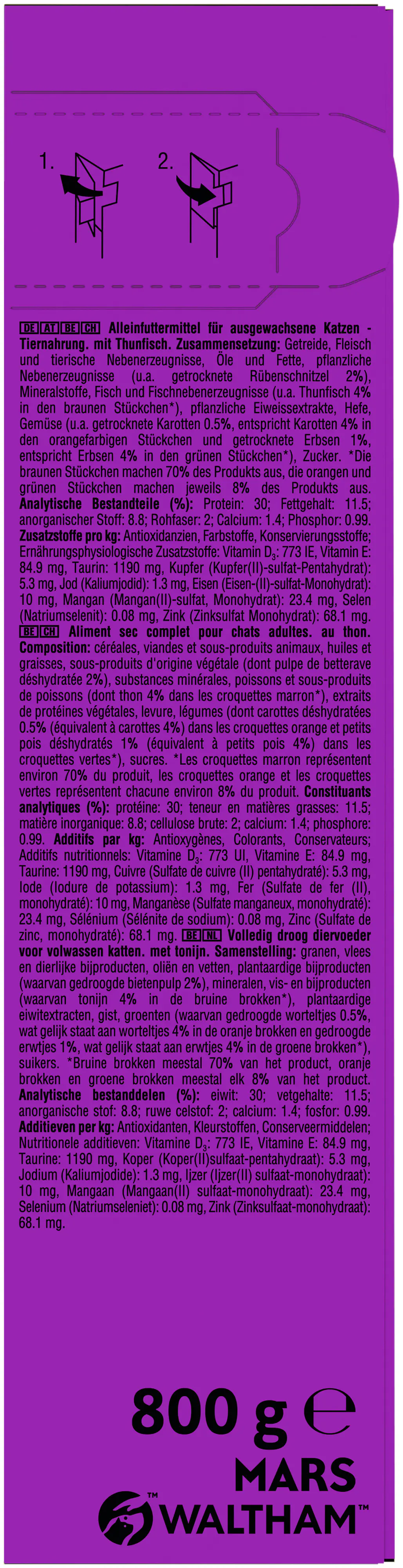 Whiskas Trockenfutter 1+ mit Thunfisch 800 g