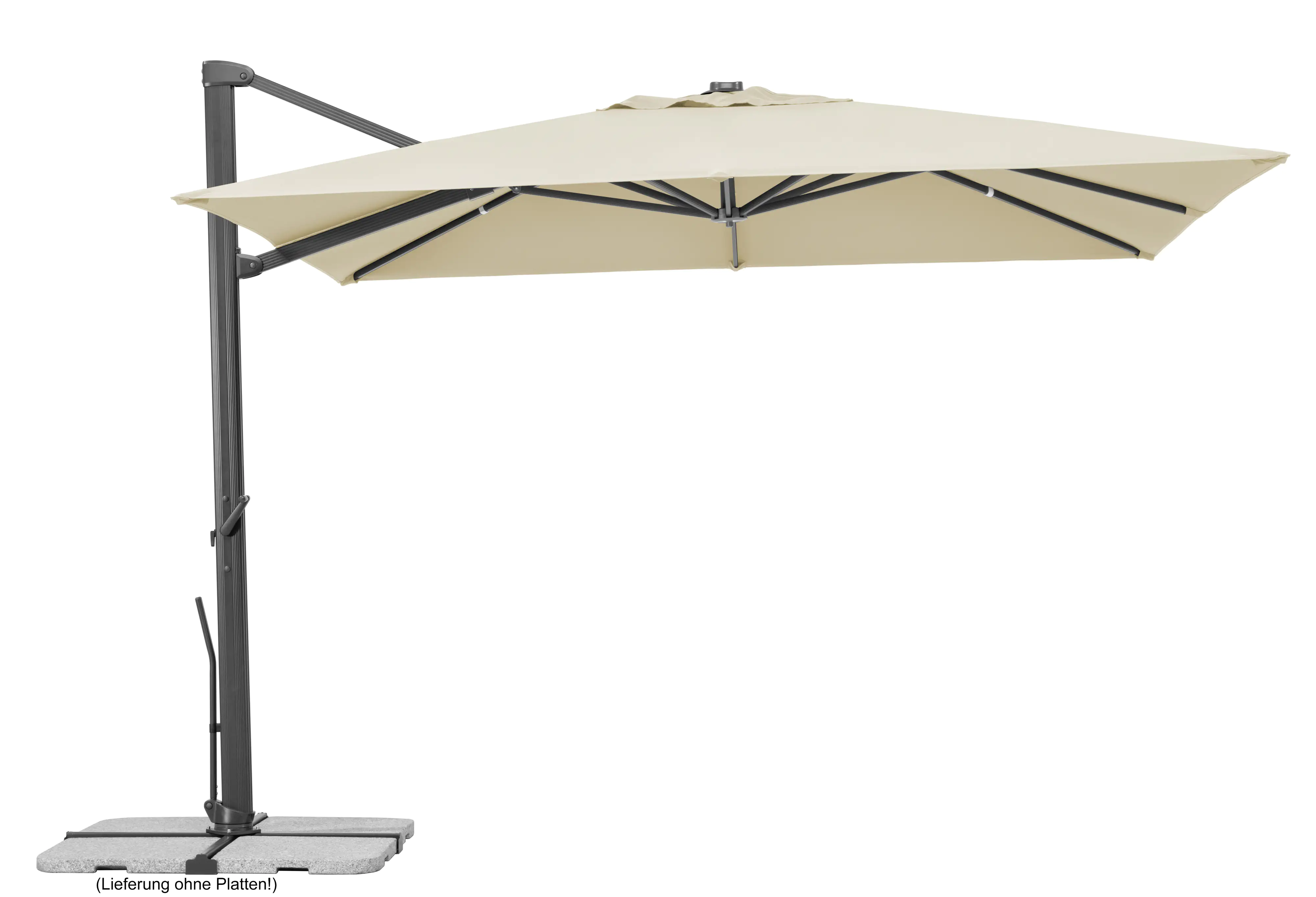 Schneider Ampelschirm Rhodos Smart natur 300 x 300 cm inkl. Sonnenschirmhülle