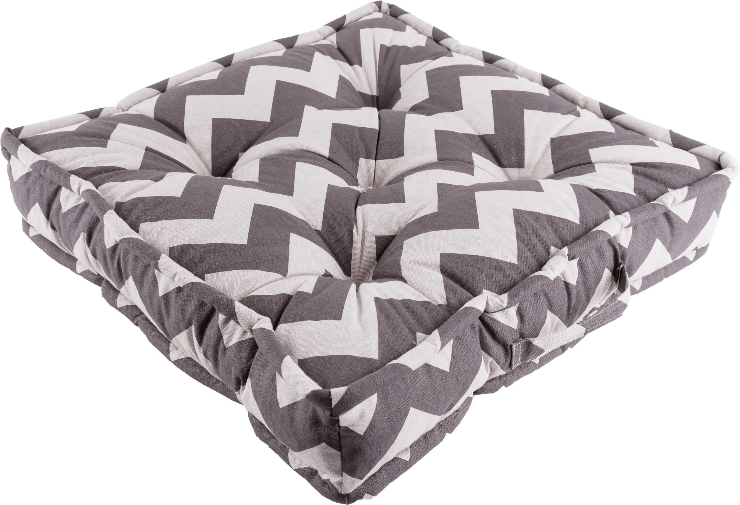 GO-DE Bodenkissen 60 cm x 60 cm x 12 cm Zickzack grau