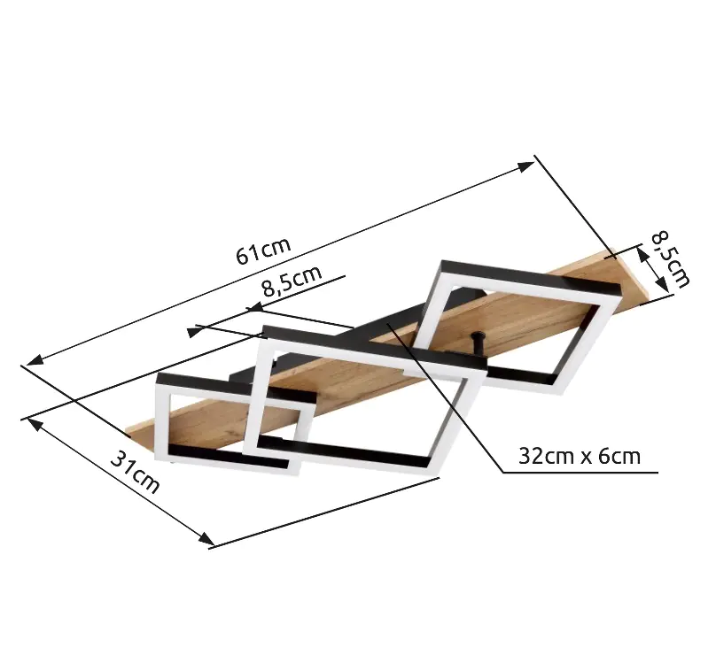 Globo LED Deckenleuchte Beatrix 61 cm warmweiß