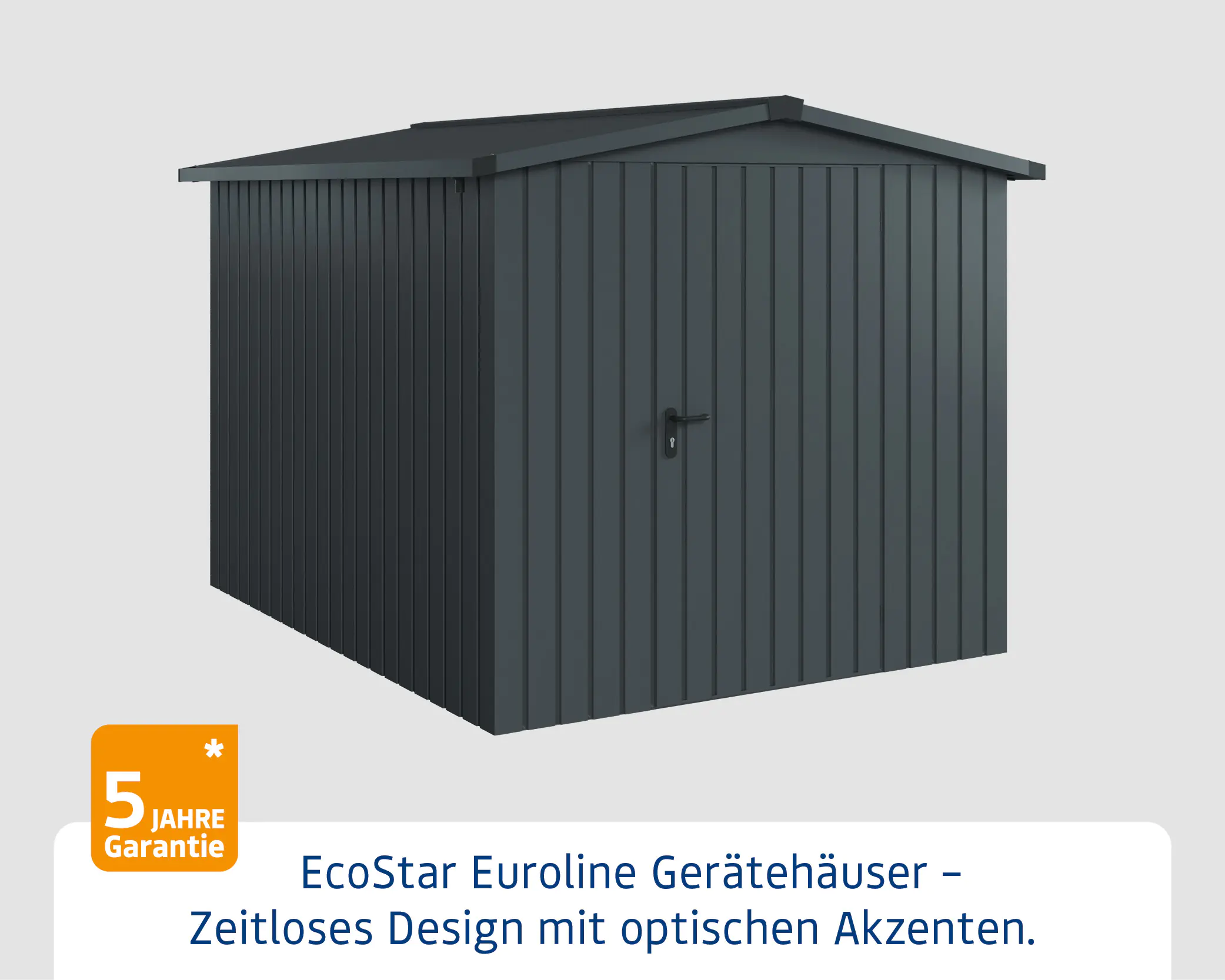 EcoStar Metallgerätehaus Euroline ESD6 anthrazit 214 x 262 cm 1-flg.