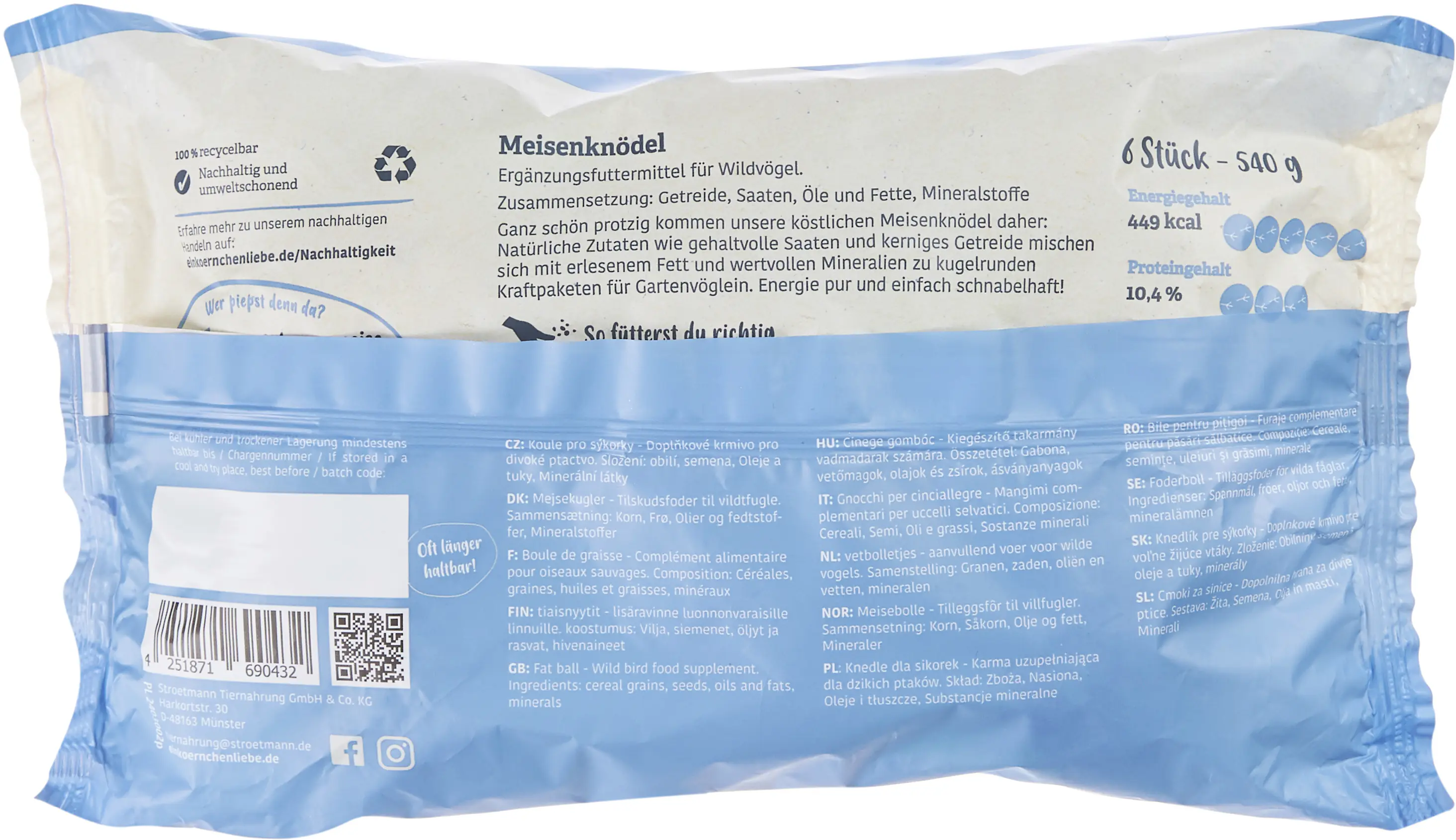 Elles Meisenknödel mit Netz 6 Stück